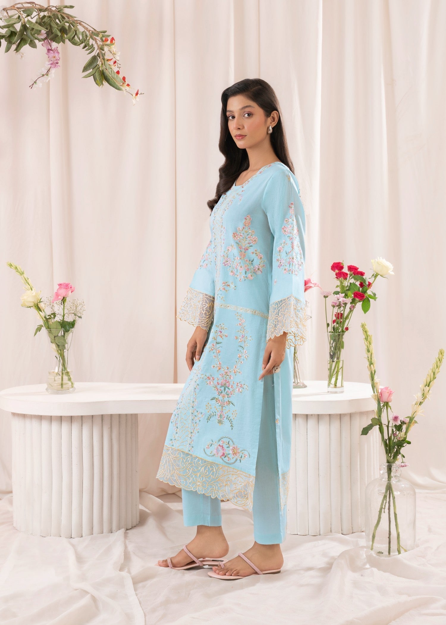 Musani Embroidered Lawn Sky Blue (Pret) Women 2pcs