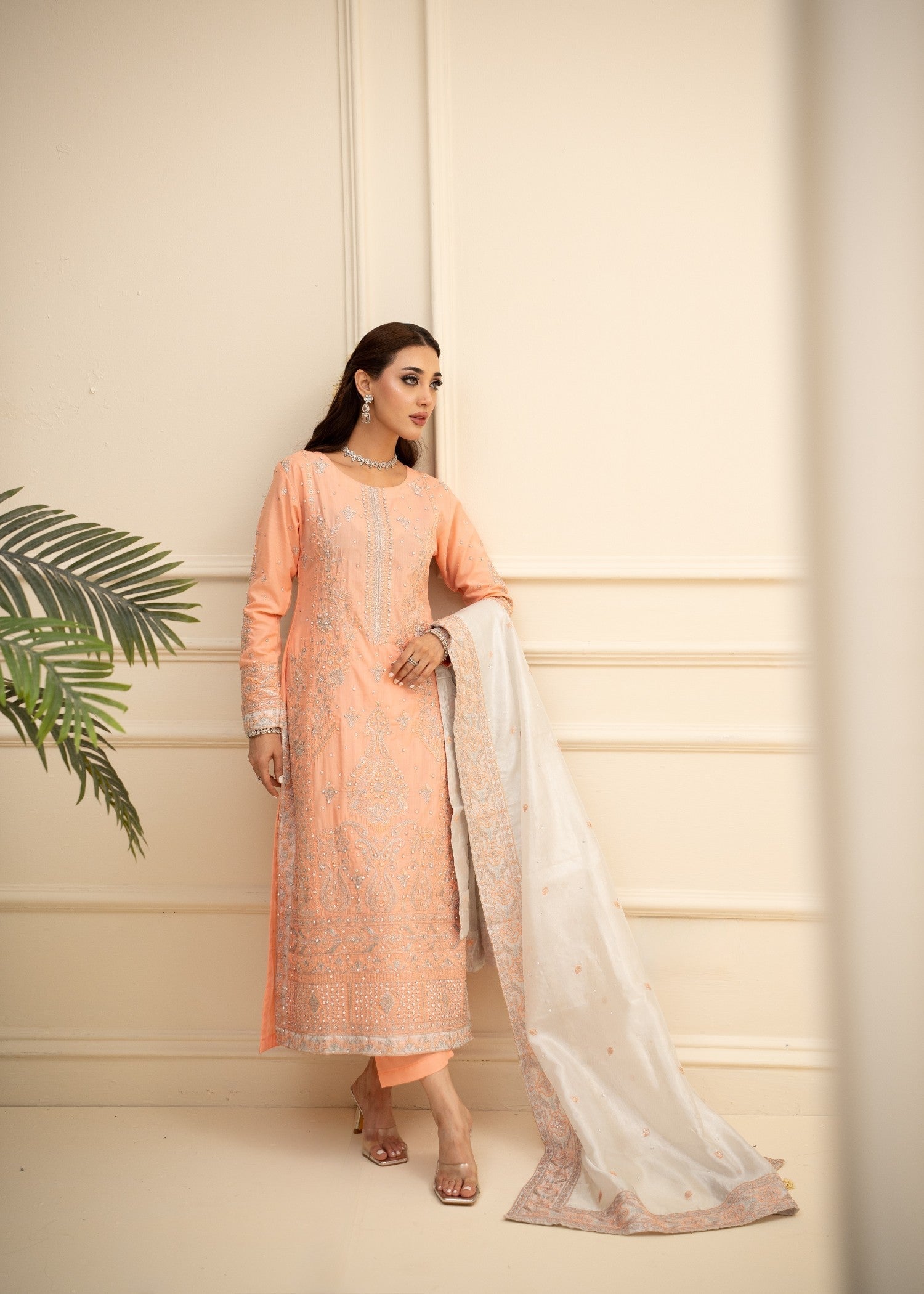 Alyssa Light salmon suit ALL406 Women 3pcs