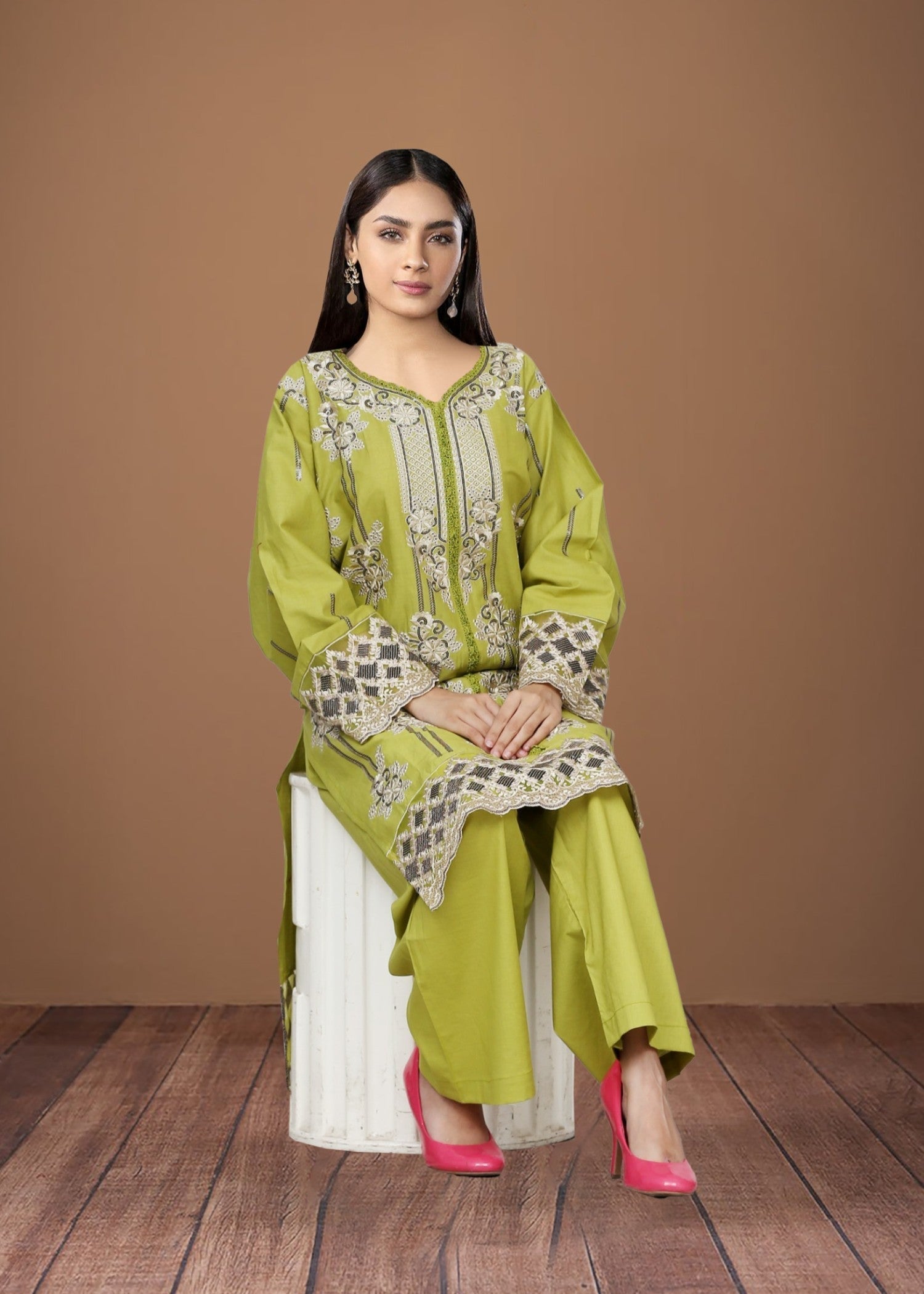 Esha Sehgal Studio Women Formal Dresses Herb green Vol1 Code020 Women 2pcs