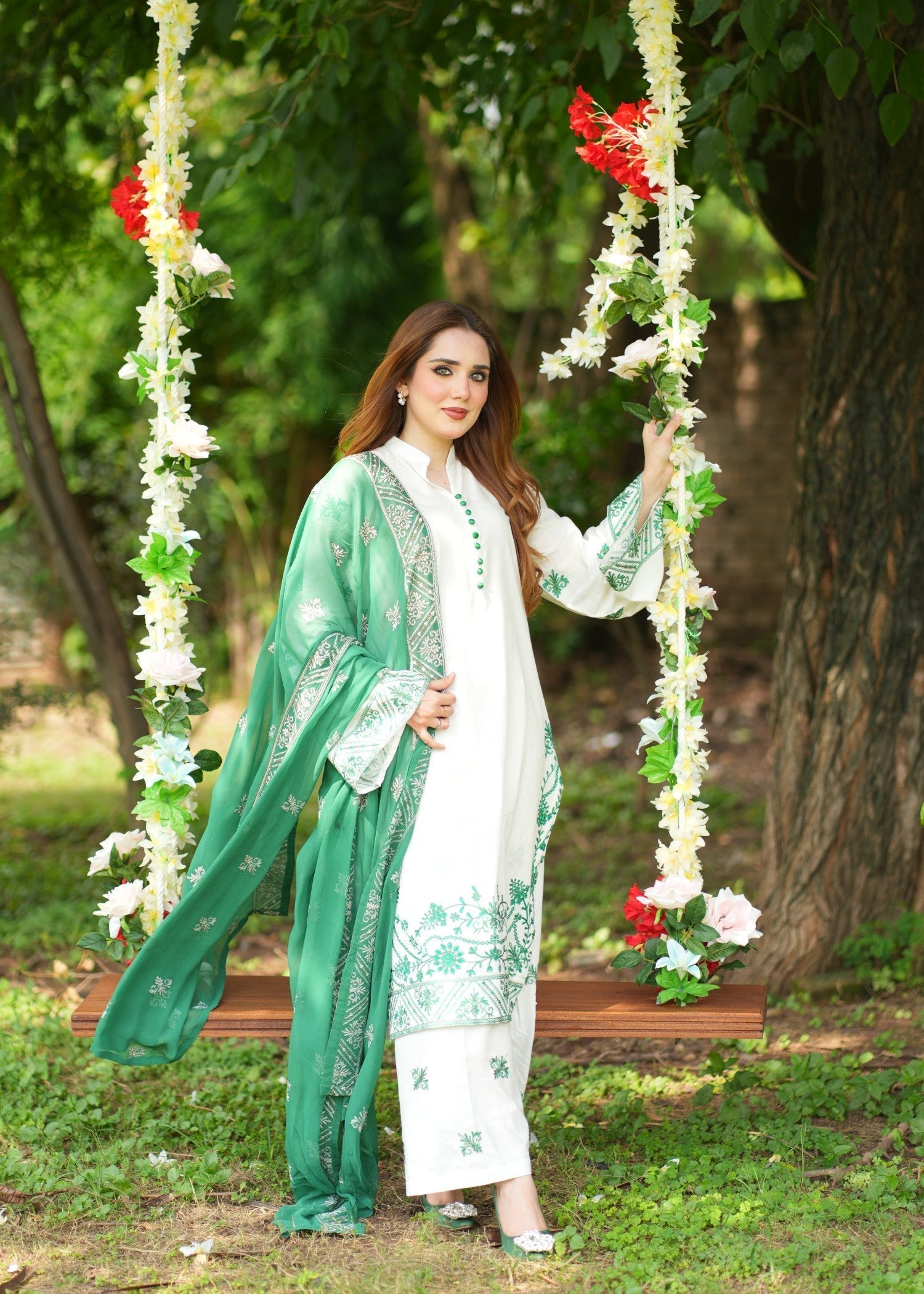 Noor Asiya Azaadi Pakistani Ethnic Lawn Dress Women 3pcs