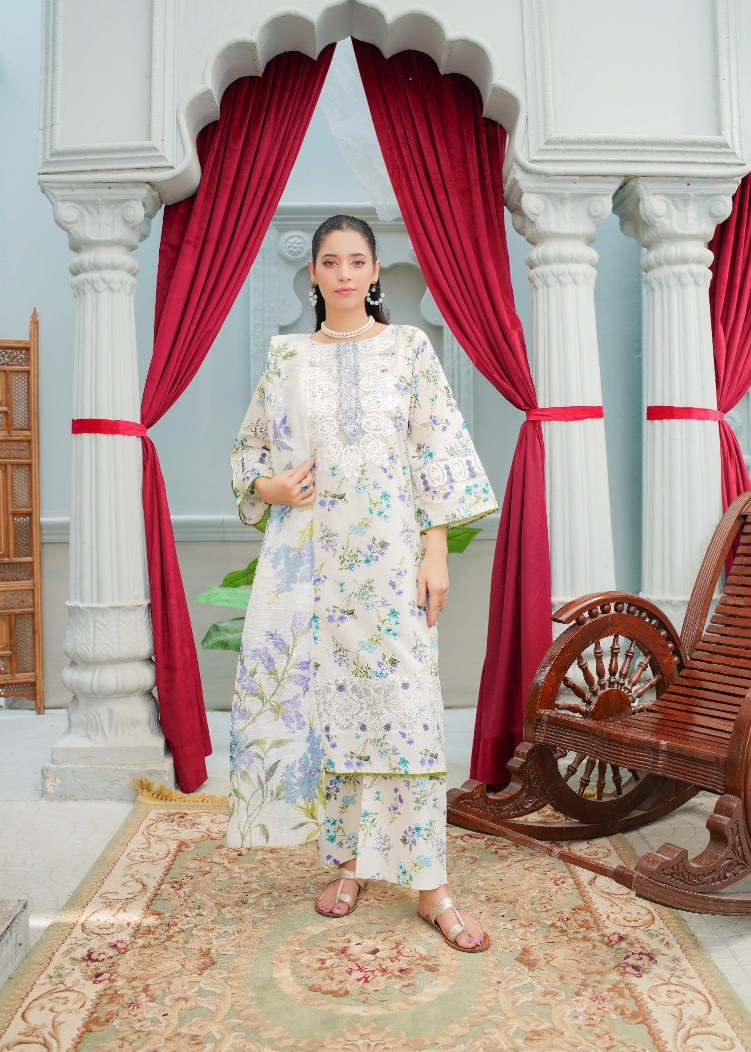 Safdar Embroidery Printed Pure Lawn Embroidered 03 Women 3pcs