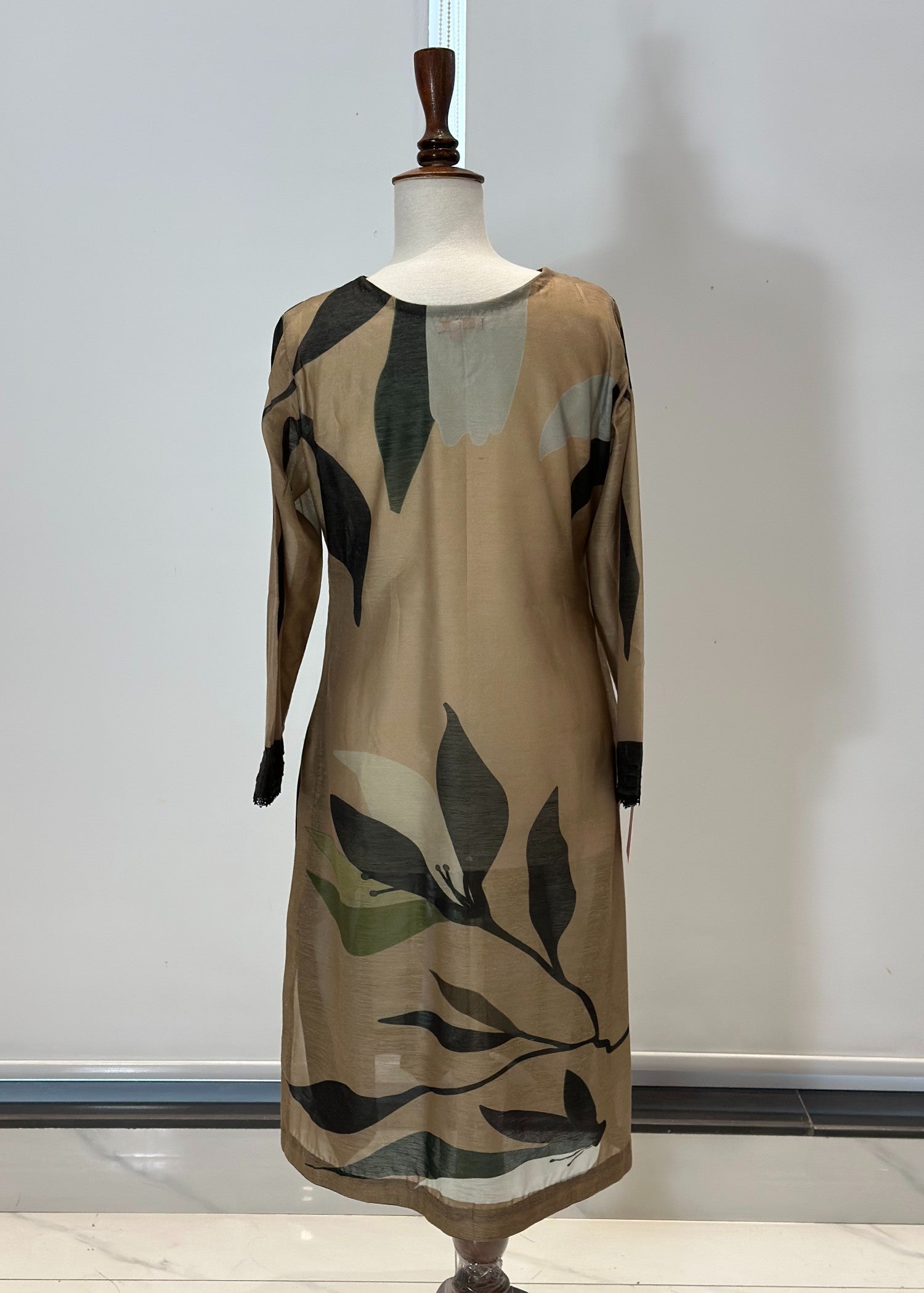 Symas Olive Green Cotton Silk Women 2pcs
