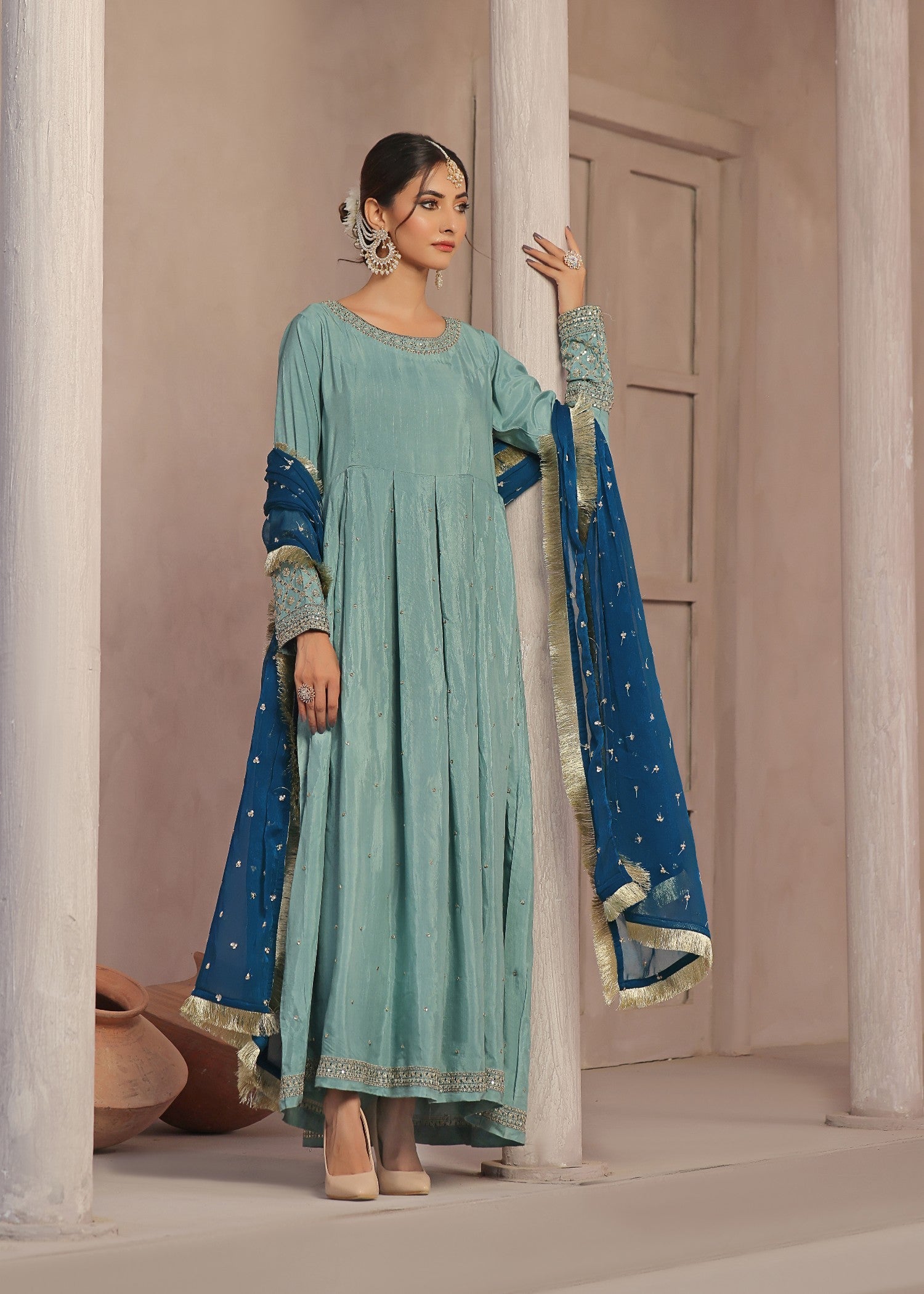 Luxeurs Zebaish Raw Silk Formal Stitched Dress Women 3pcs