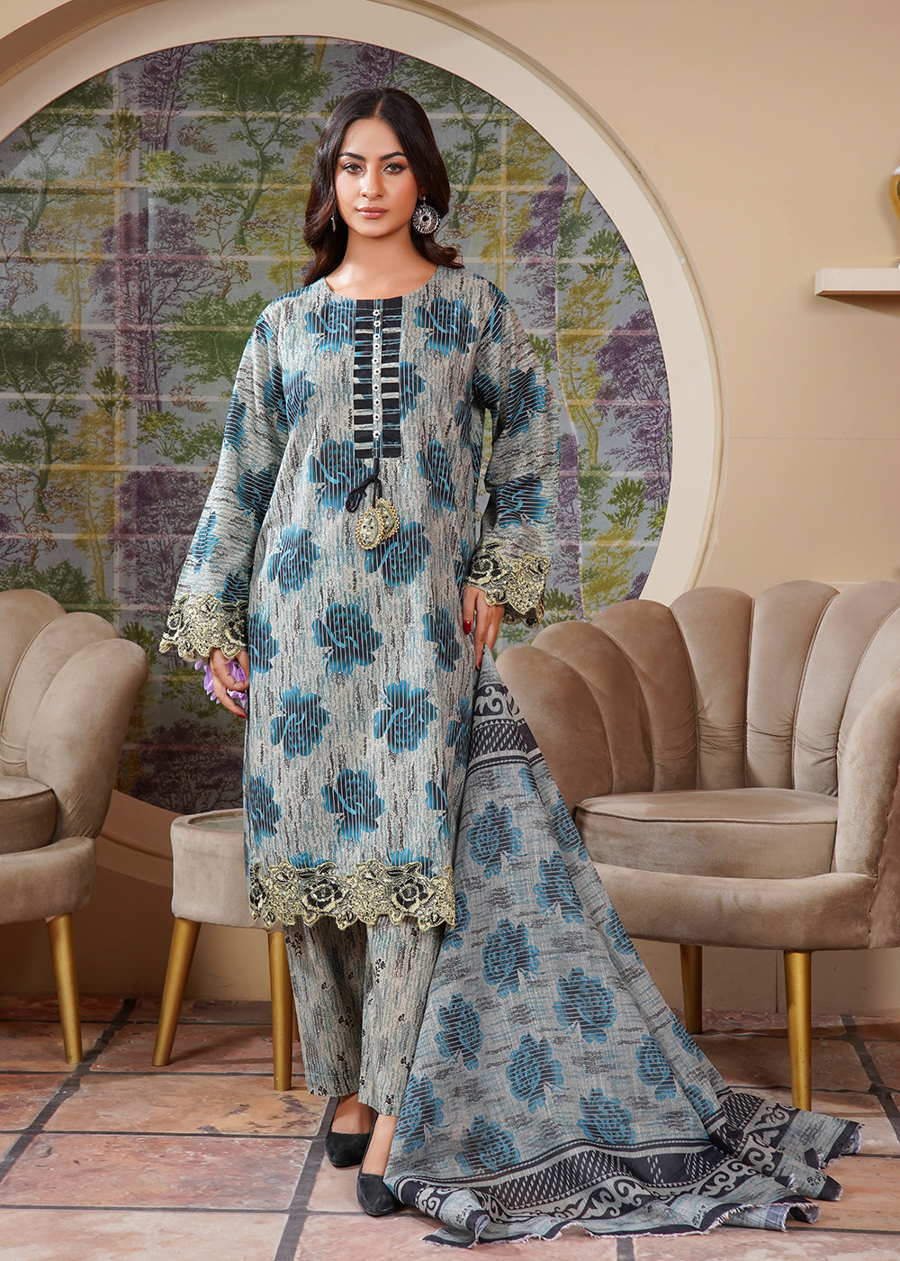 Elara Official Ocean petal Women 3pcs