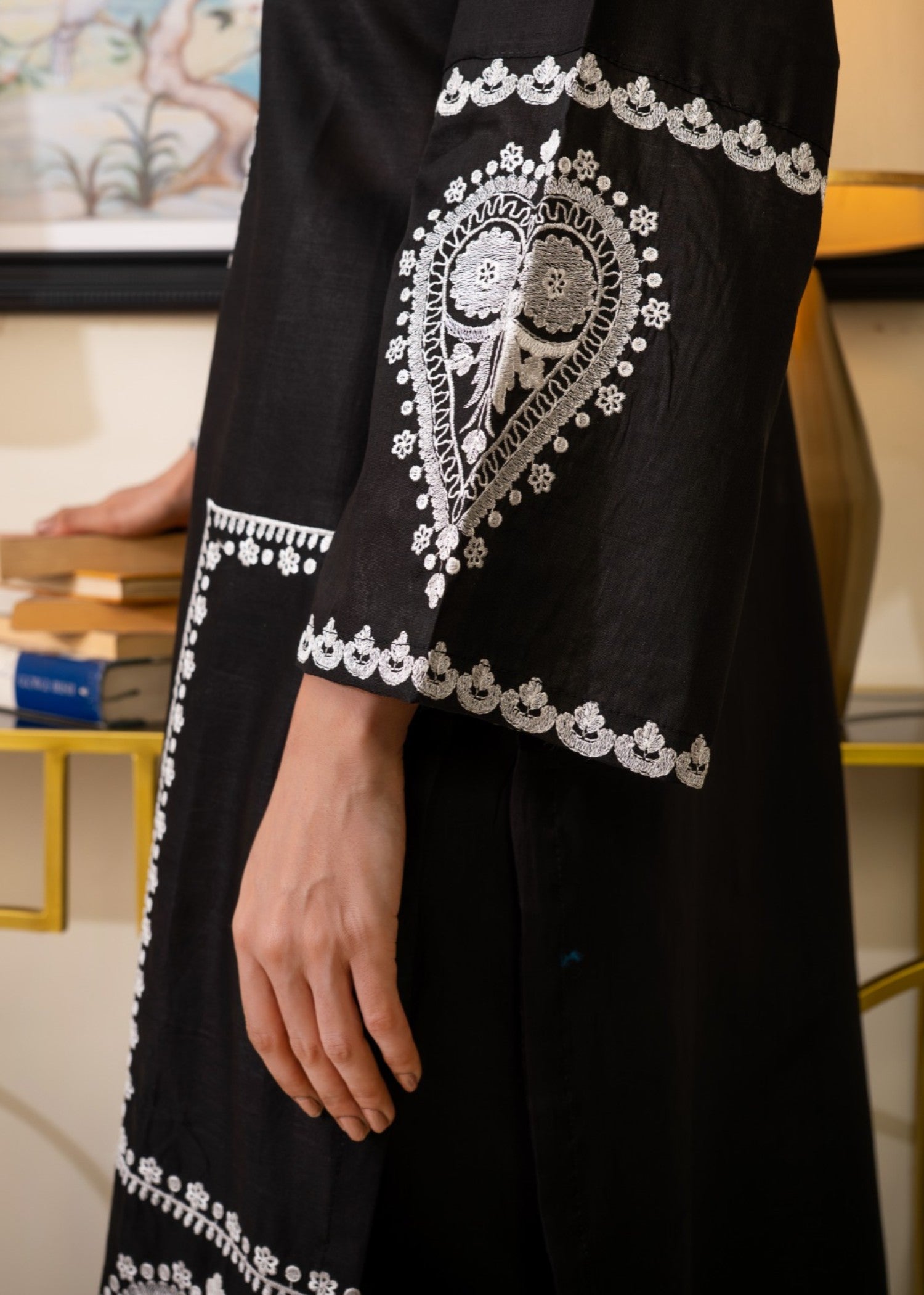 Tehzeeb Libas BLACK SPARKLE EMBROIDERED Women 2pcs