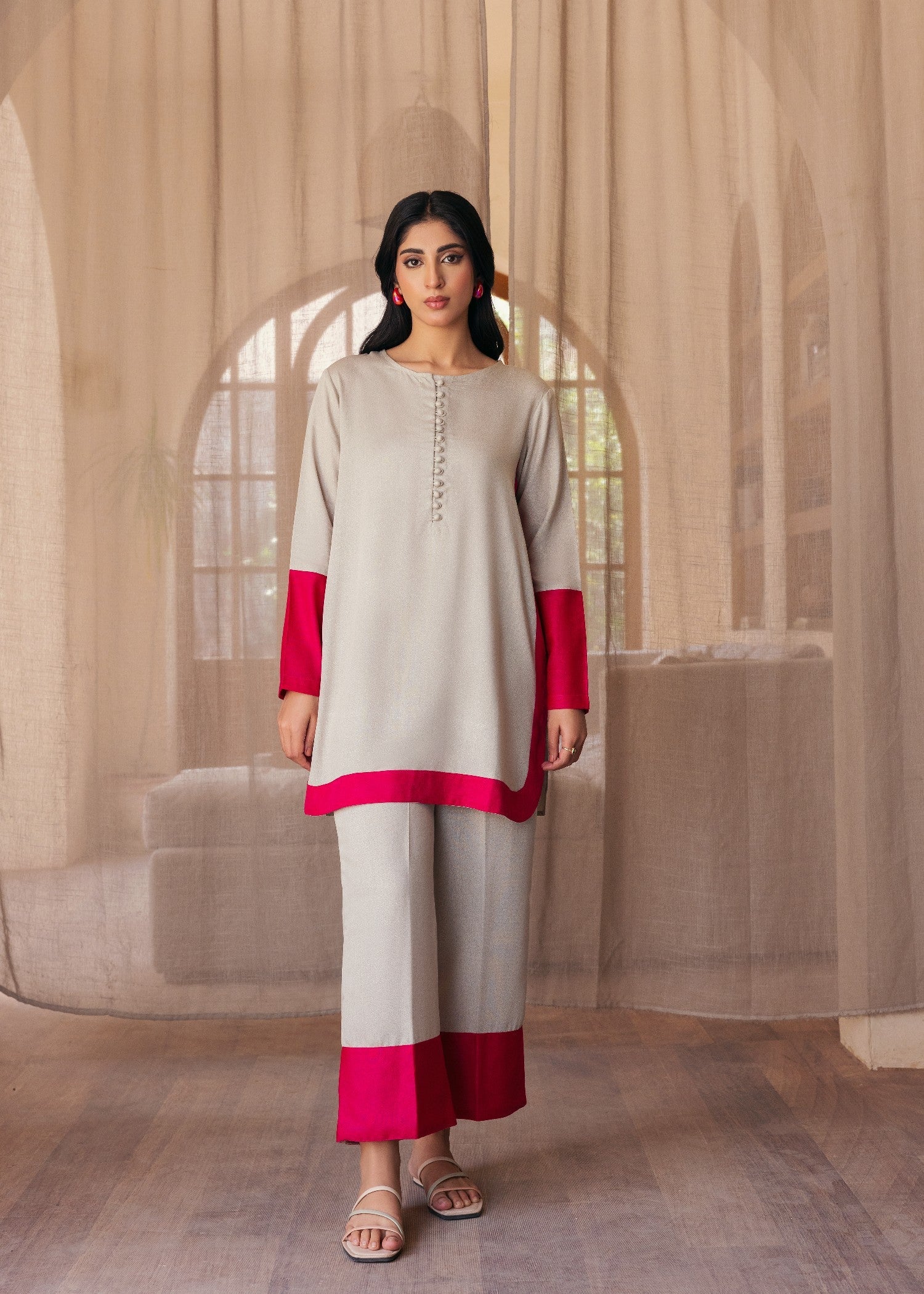 Ghonche Grey Co ord Set Women 2pcs