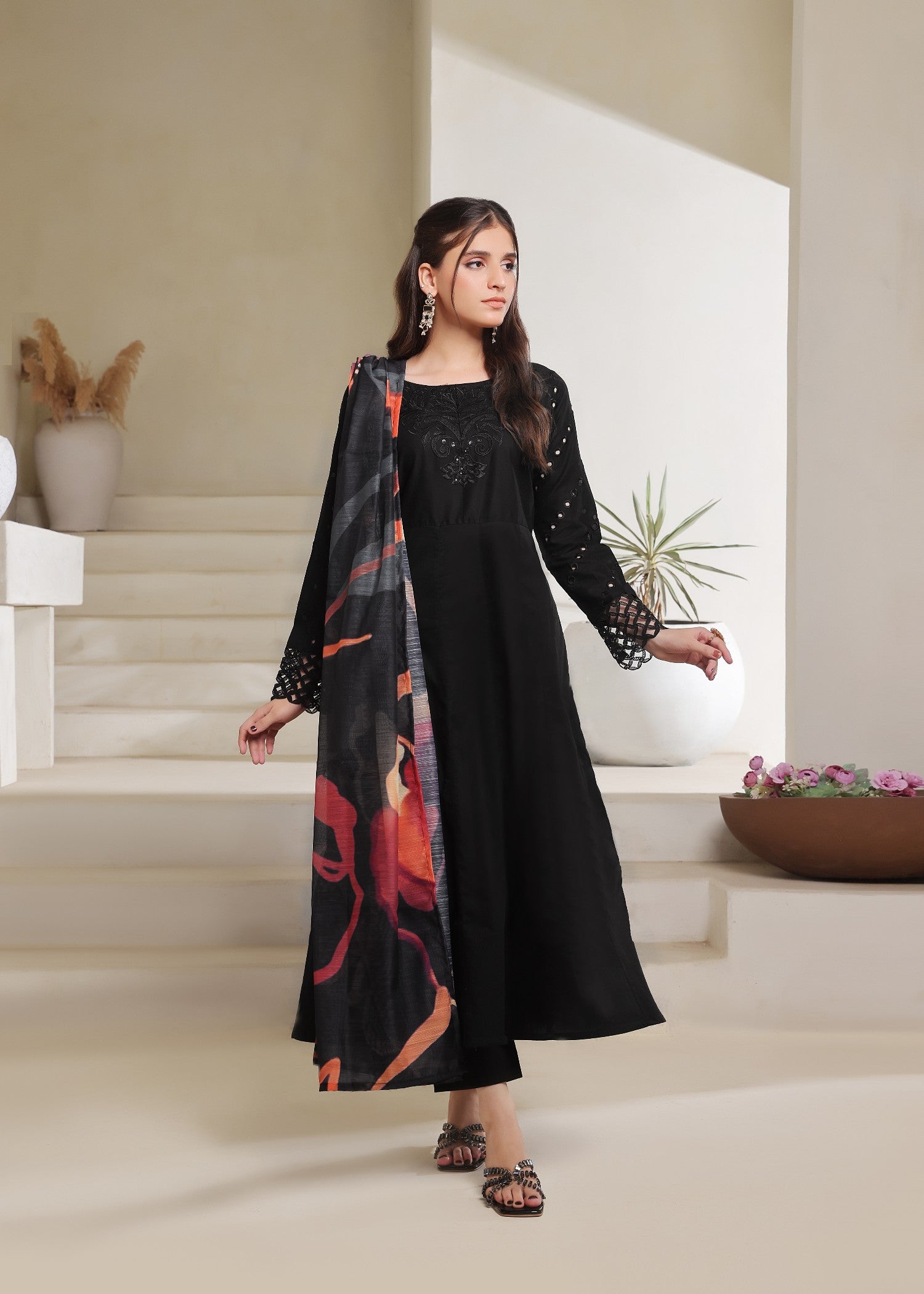 Luxeurs Mist Embroidered Lawn Dress Women 3pcs