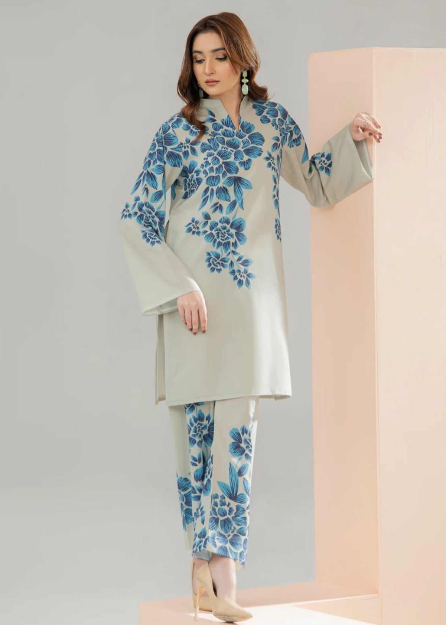 Shanghai Preet Elegant Sky Blue Women 2pcs