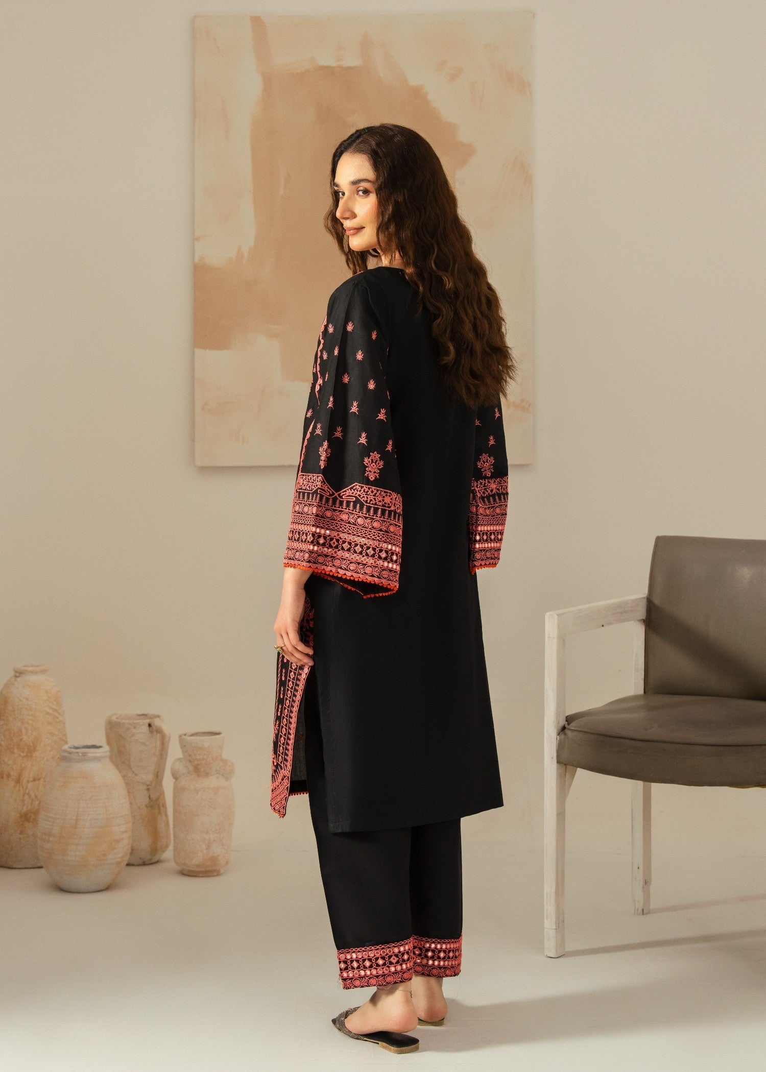 Chaudhary Arts Ajal Lawn Embroidered dress Women 2pcs