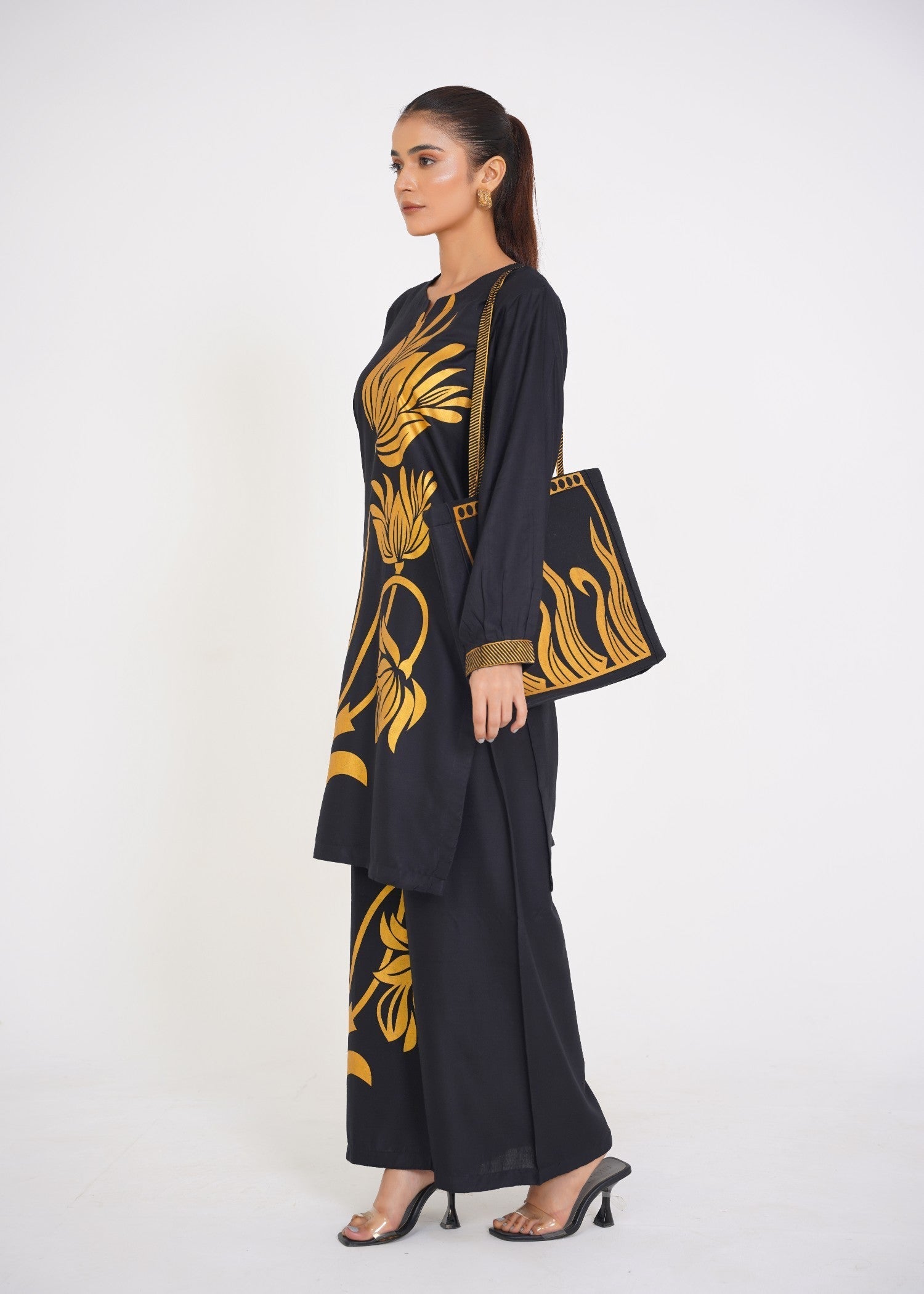 Preetpret Petal Bag Black Women 3pcs