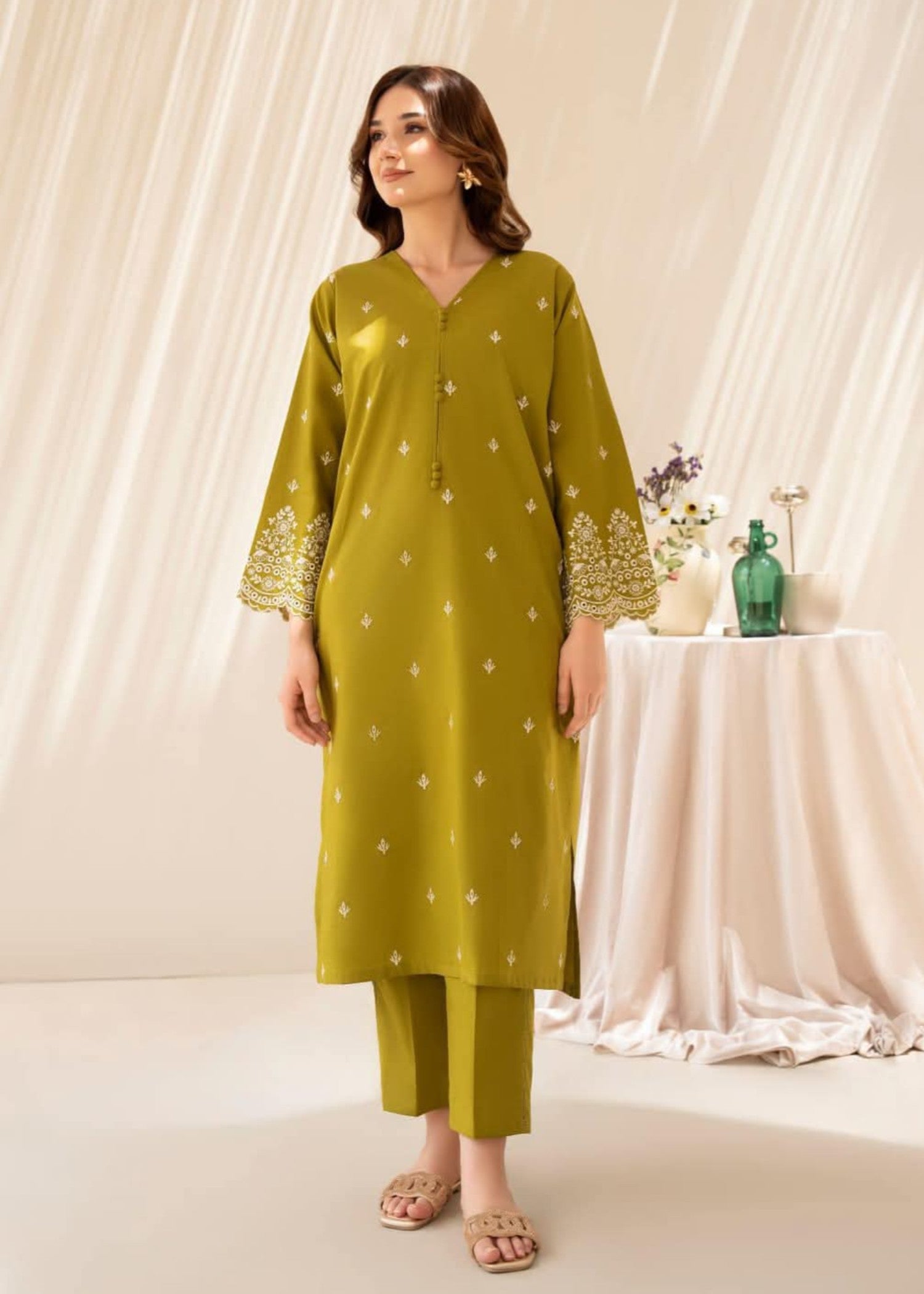 Anabya Garments Olive Ruby Women 2pcs