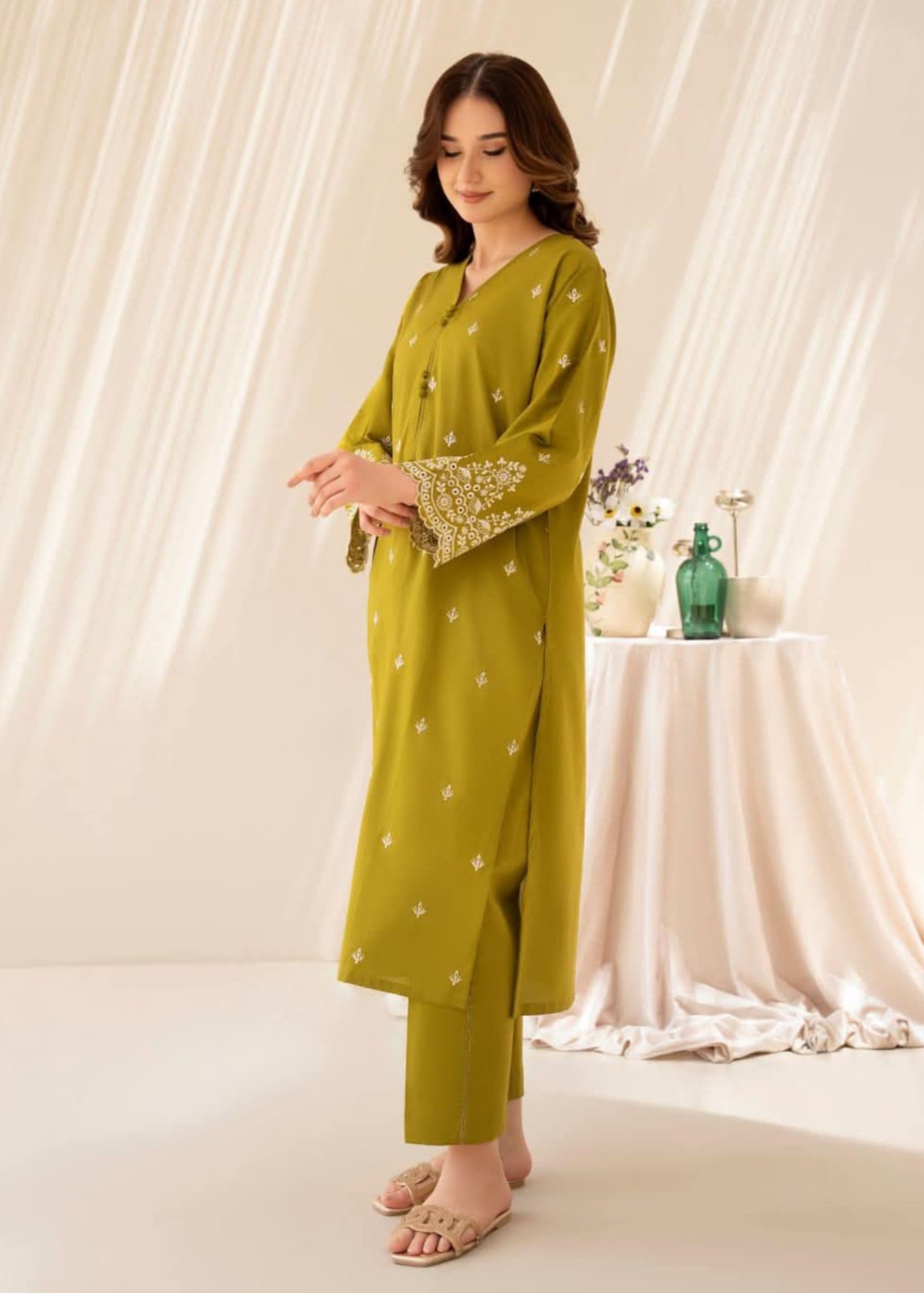 Anabya Garments Olive Ruby Women 2pcs