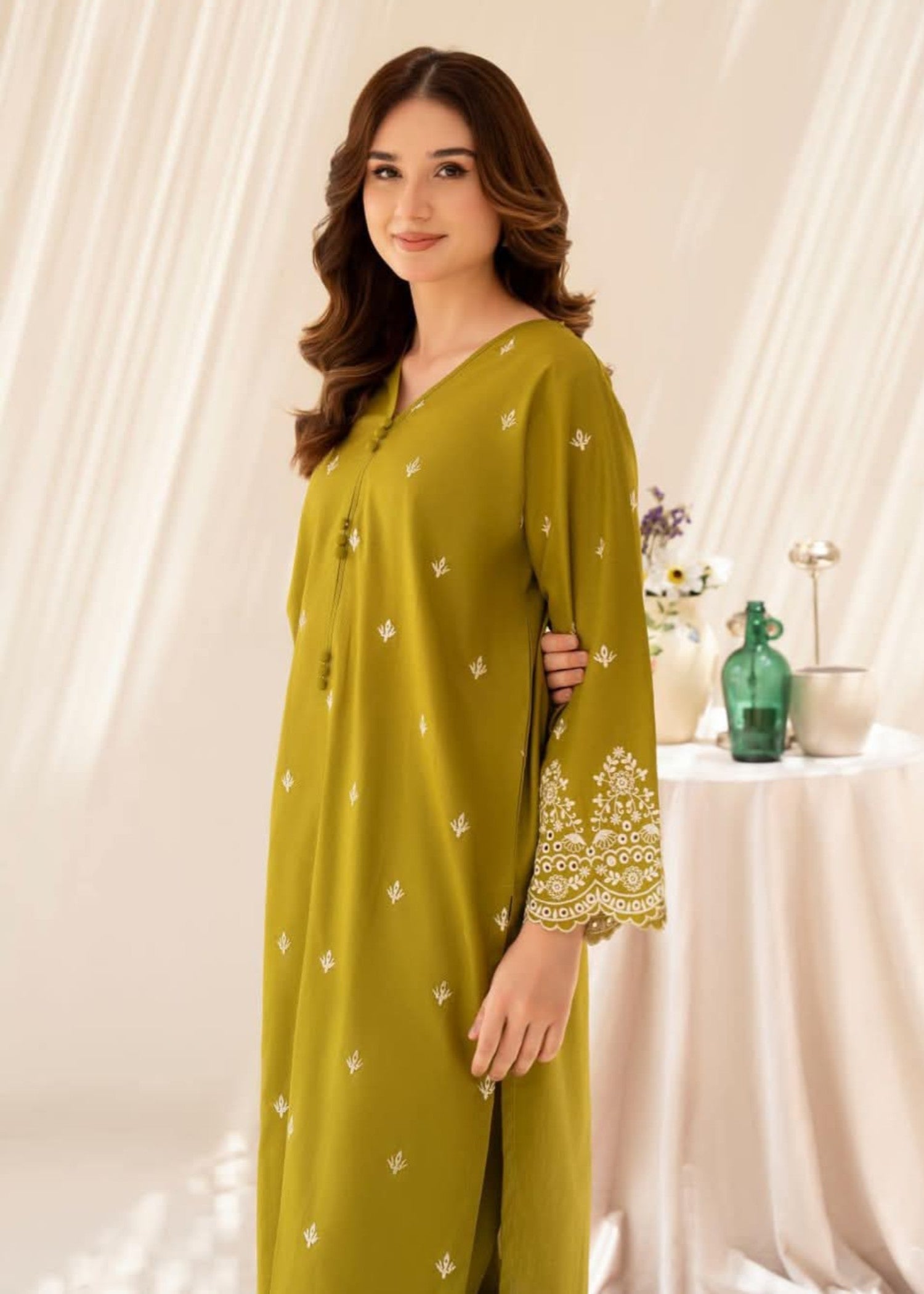 Anabya Garments Olive Ruby Women 2pcs