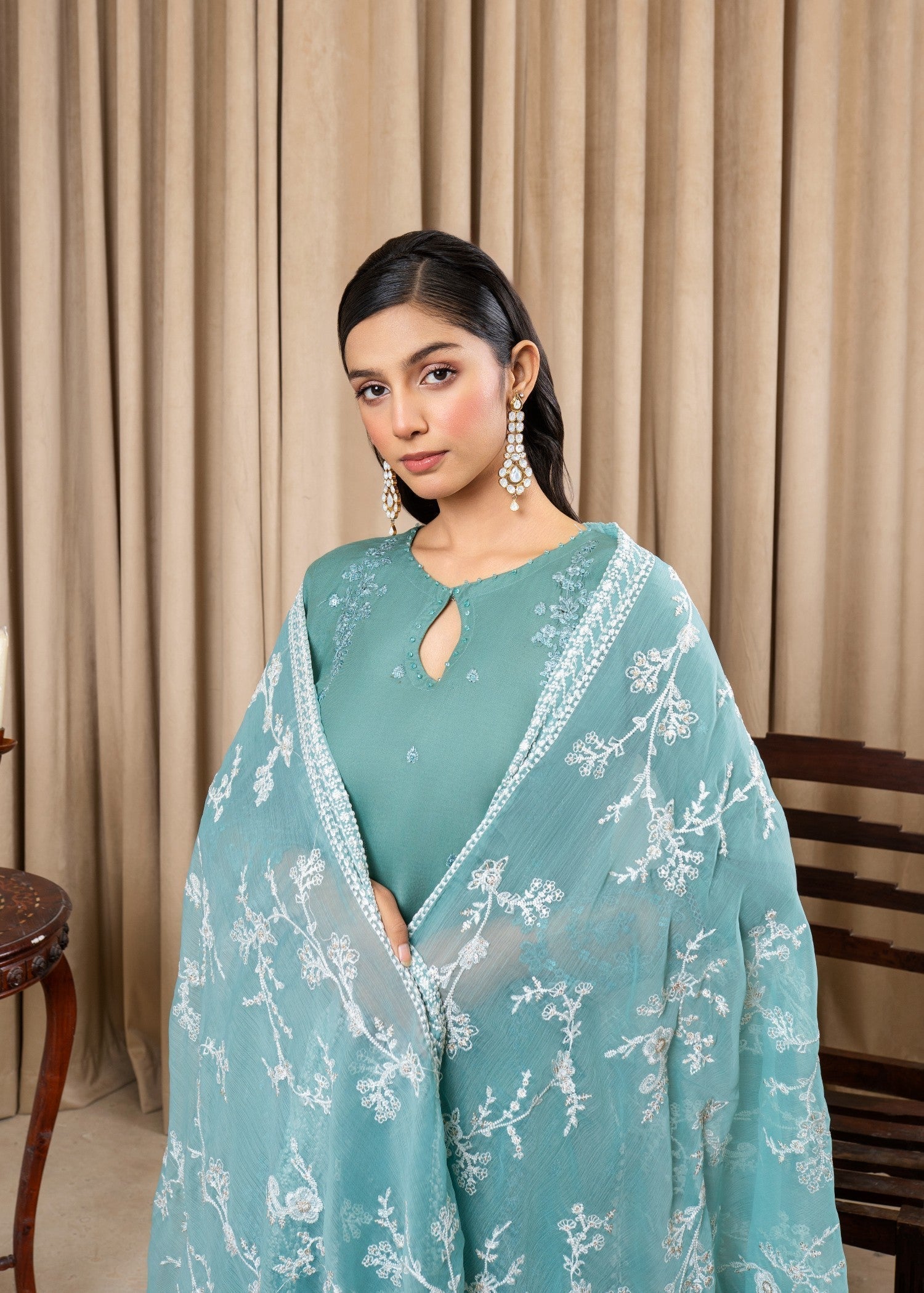 Four Season Boutique NOORANI COTTON SEA GREEN Women 3pcs