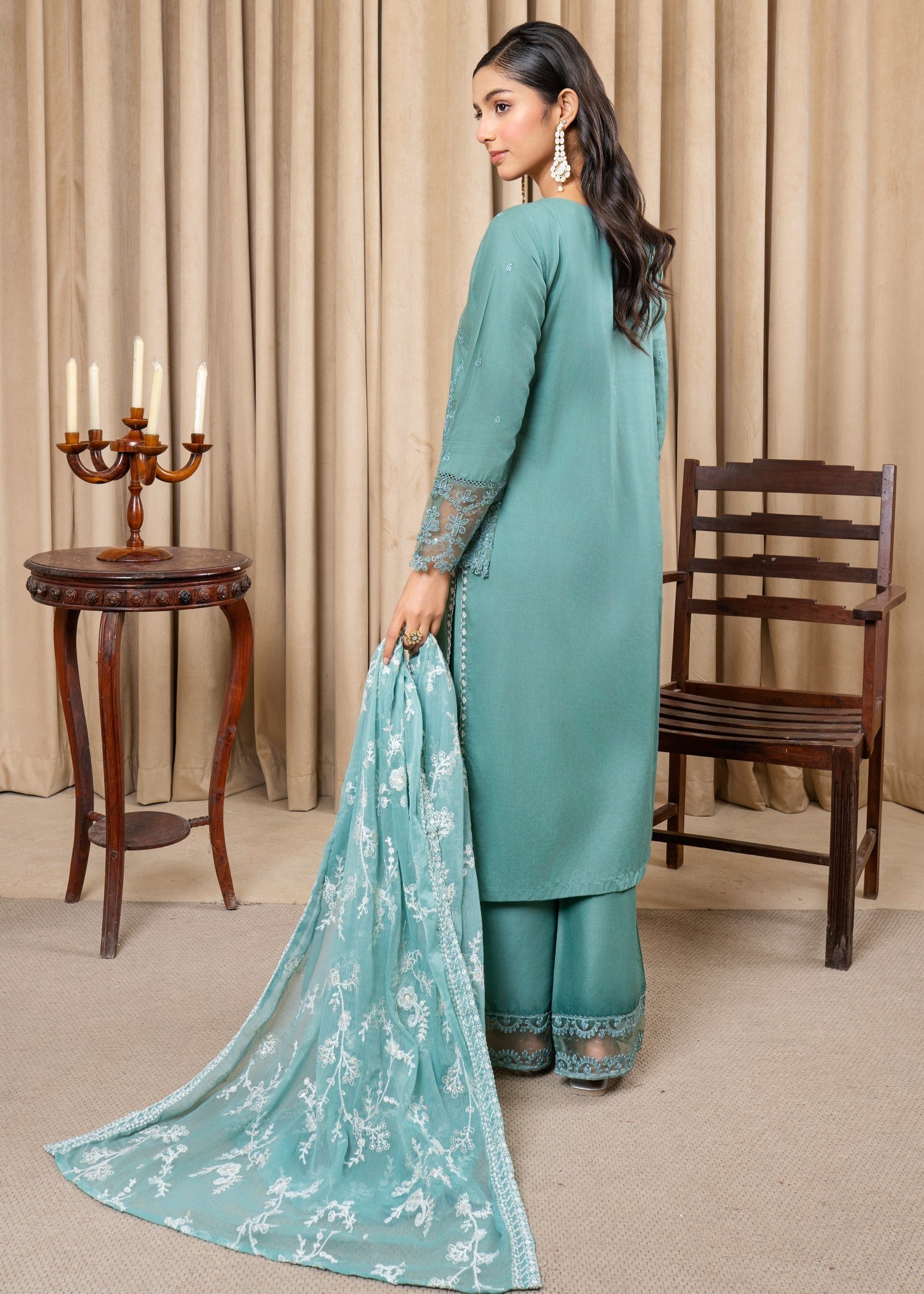 Four Season Boutique NOORANI COTTON SEA GREEN Women 3pcs