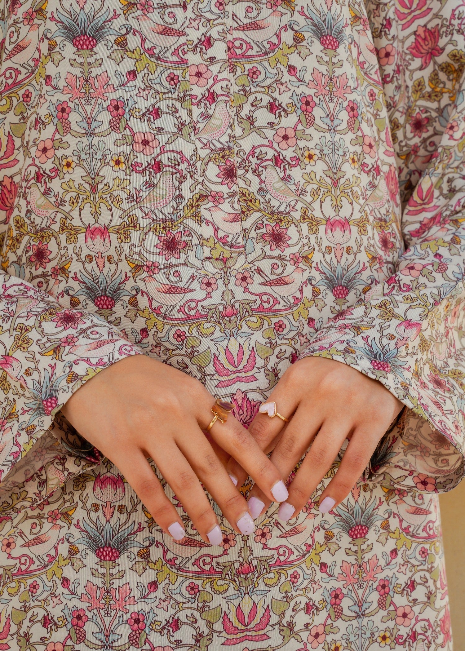 Divinely Crafted Women's Printed Cord Set Ivory Dreams Women 2pcs