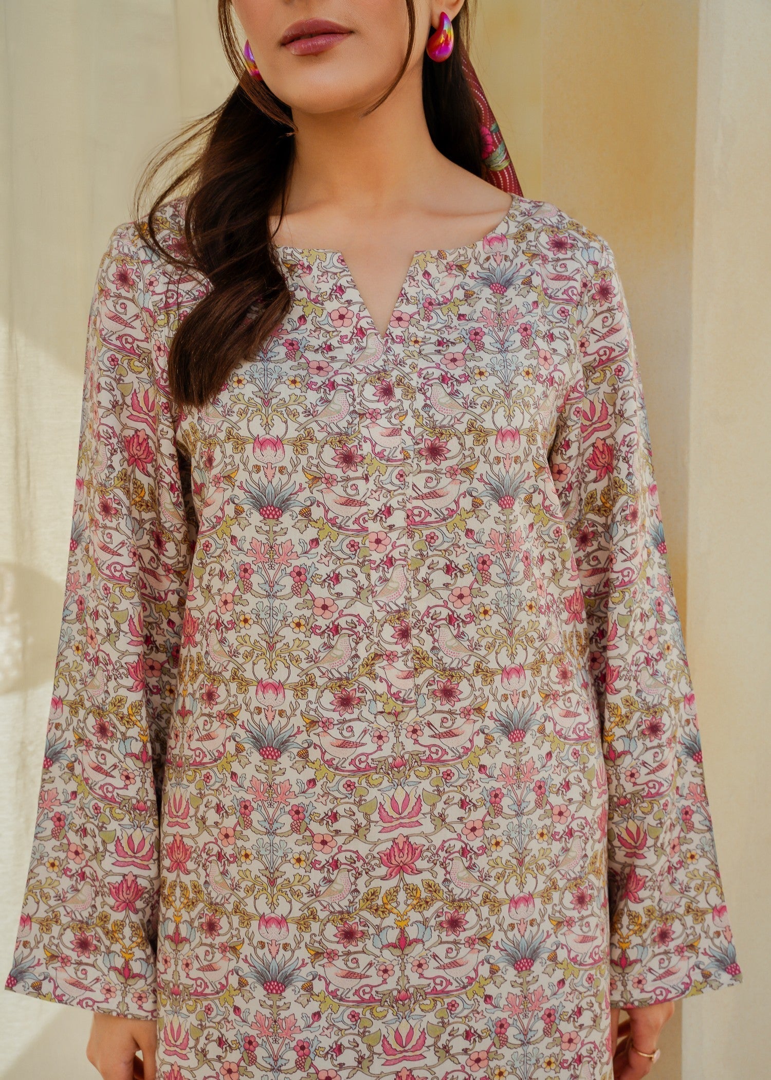 Divinely Crafted Women's Printed Cord Set Ivory Dreams Women 2pcs