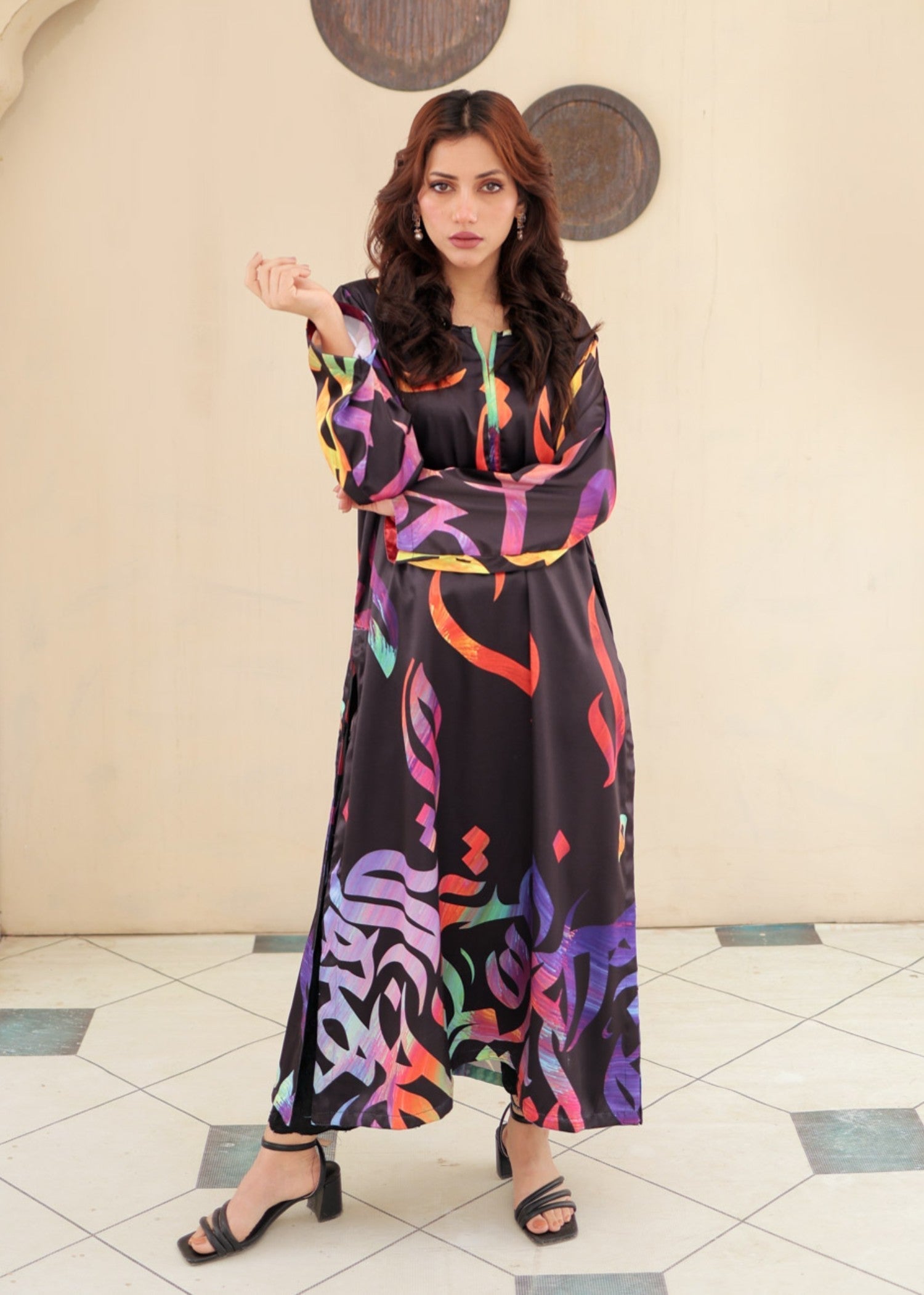 Tng (The Next Generation) Huroof Shirt | Crepe | Multi Women 1pcs