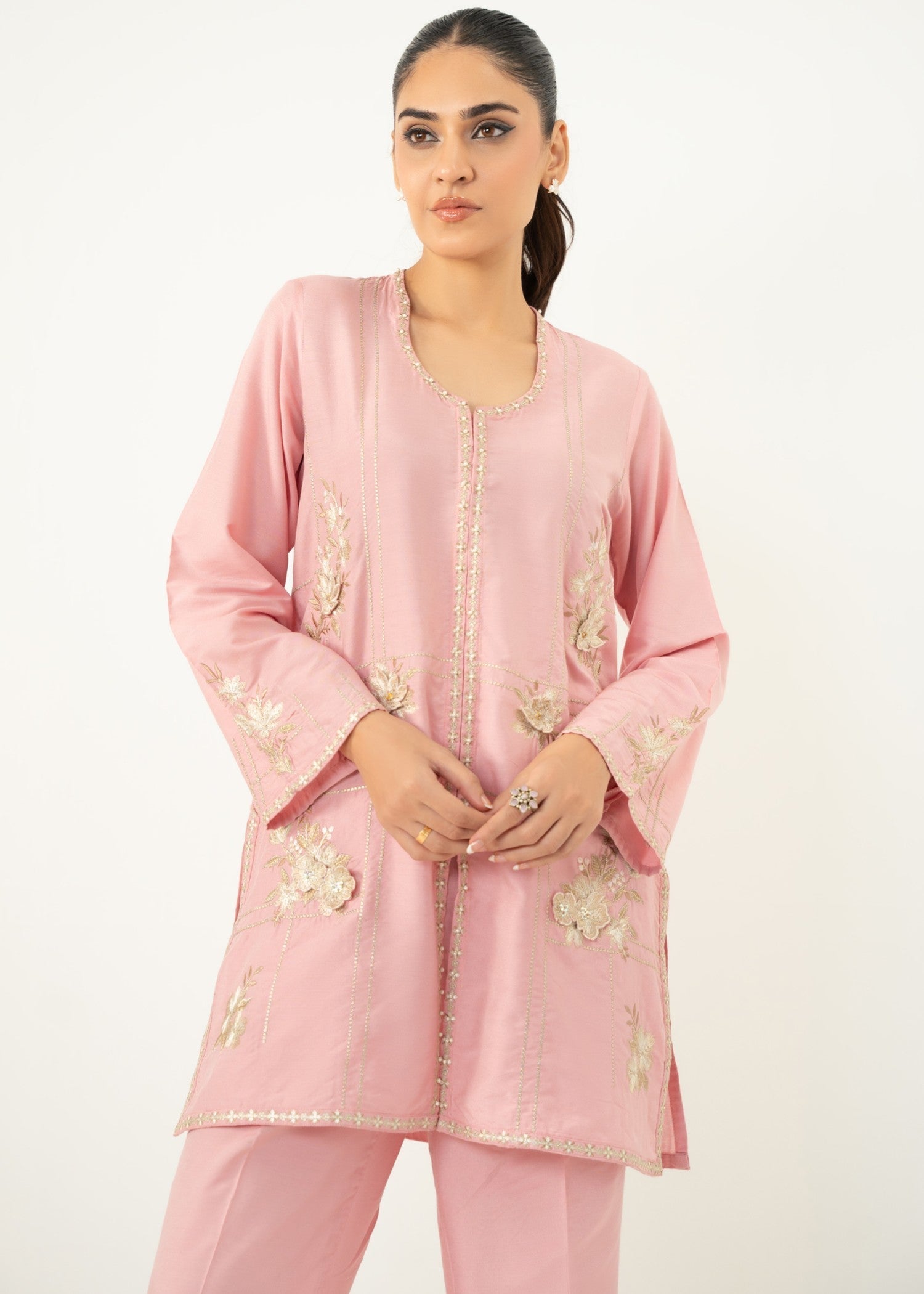 Zeen Stitched Embroidered Cotton Silk Suit WZM24517 Women 2pcs
