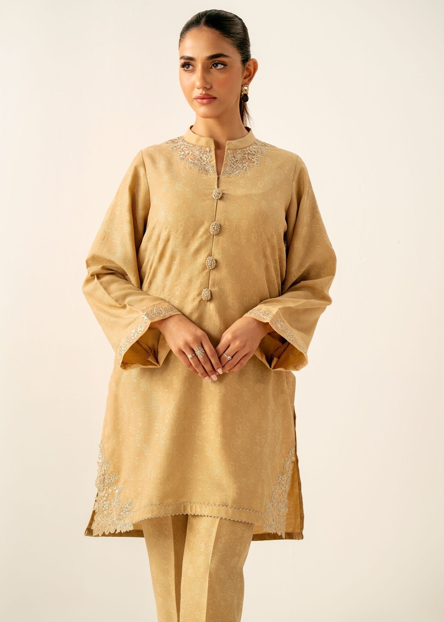 Zeen Stitched Embroidered Self Jacquard Suit WZM24225 Women 2pcs