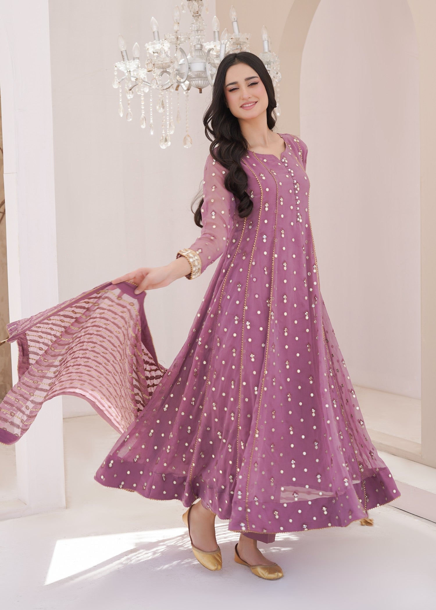Ayesha Closet sundus lavender Women 3pcs