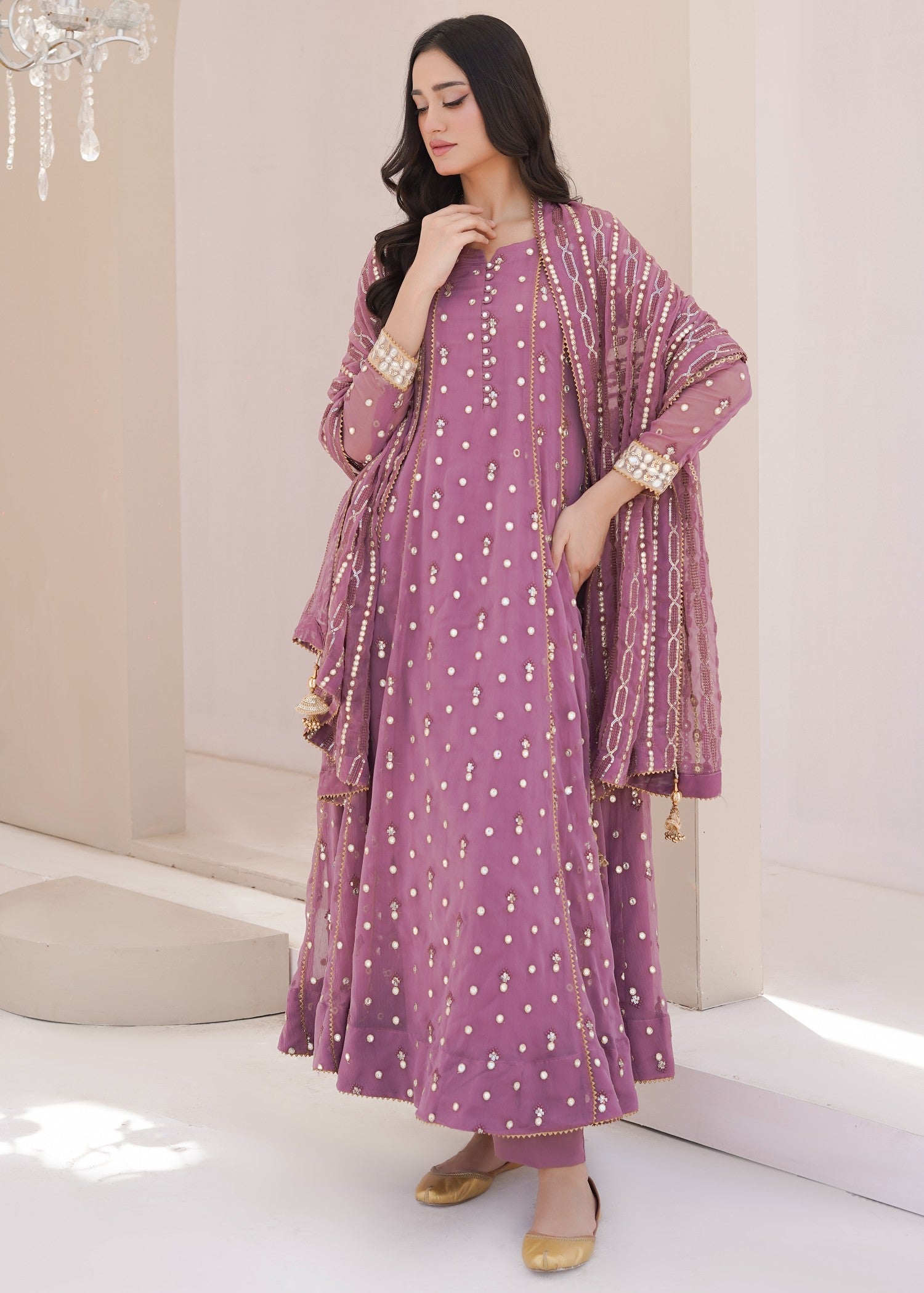 Ayesha Closet sundus lavender Women 3pcs