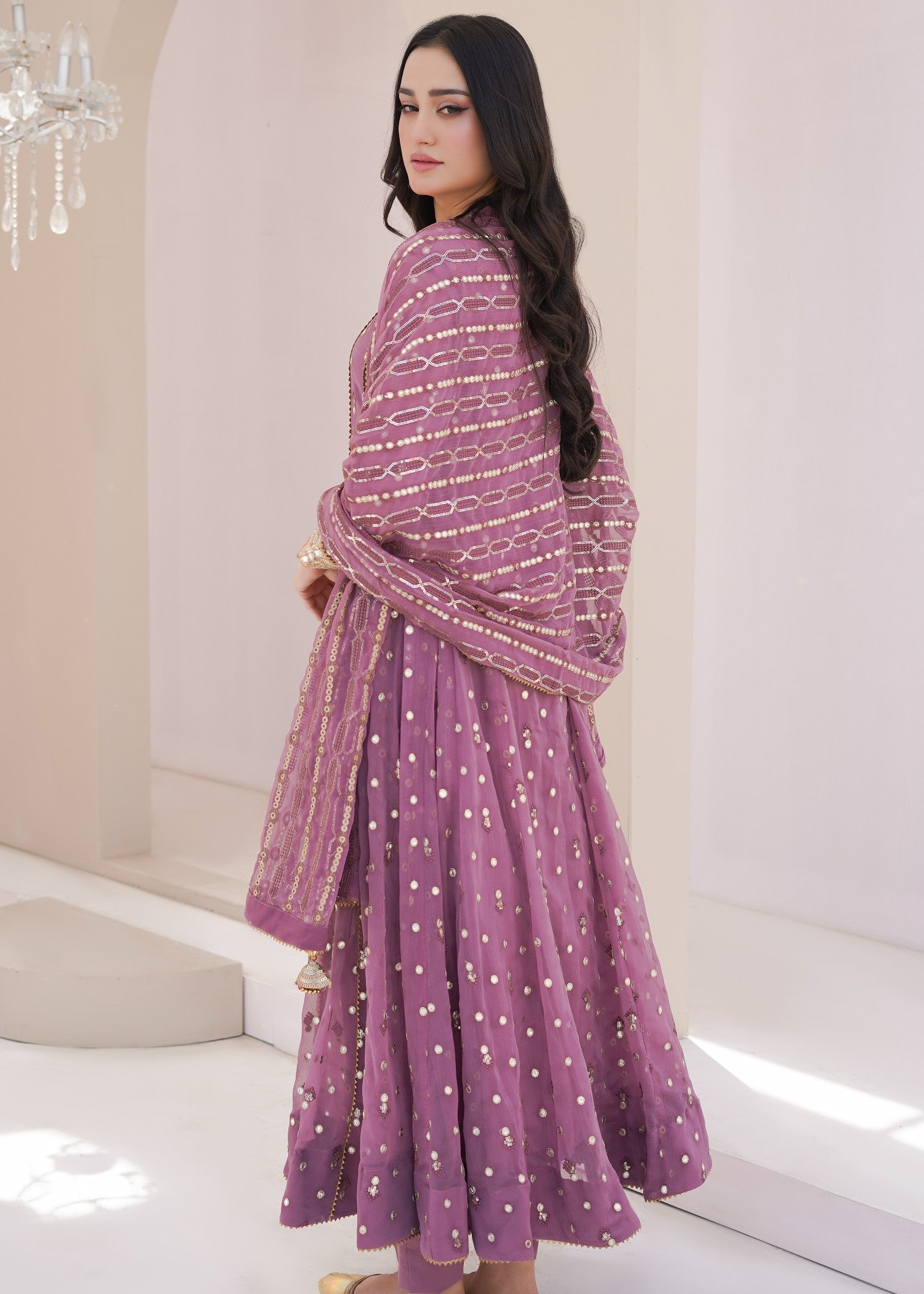 Ayesha Closet sundus lavender Women 3pcs