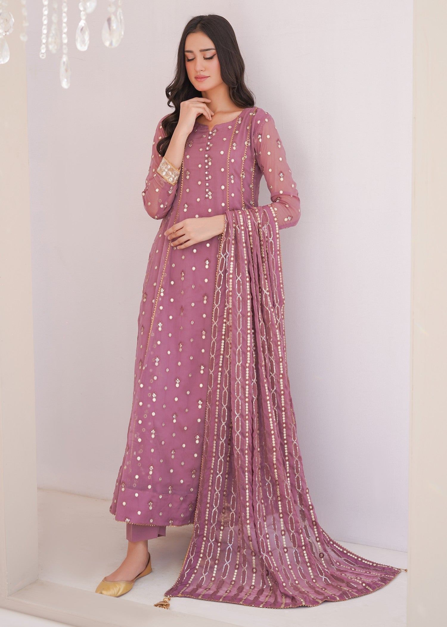Ayesha Closet sundus lavender Women 3pcs