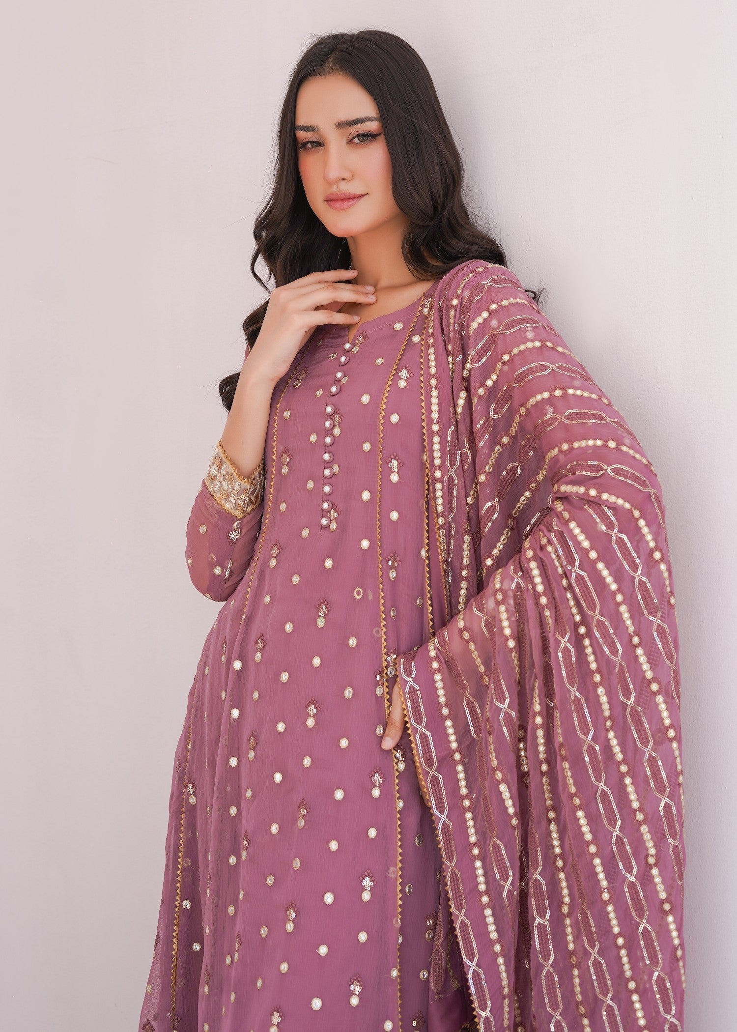 Ayesha Closet sundus lavender Women 3pcs