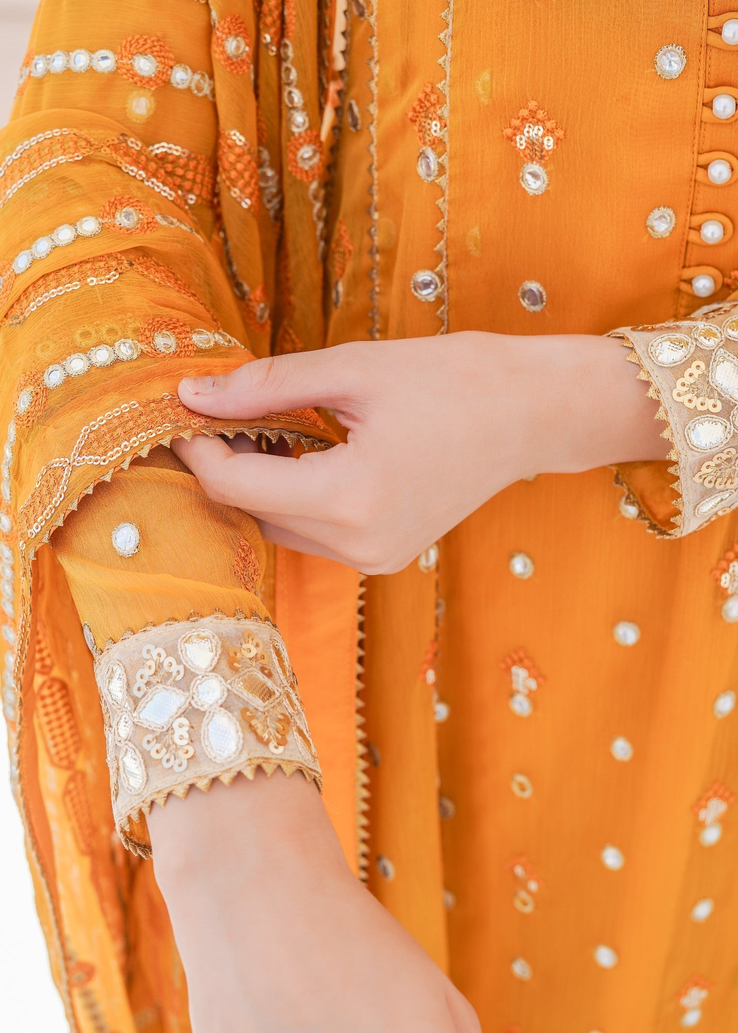 Ayesha Closet sundus mustard Women 3pcs