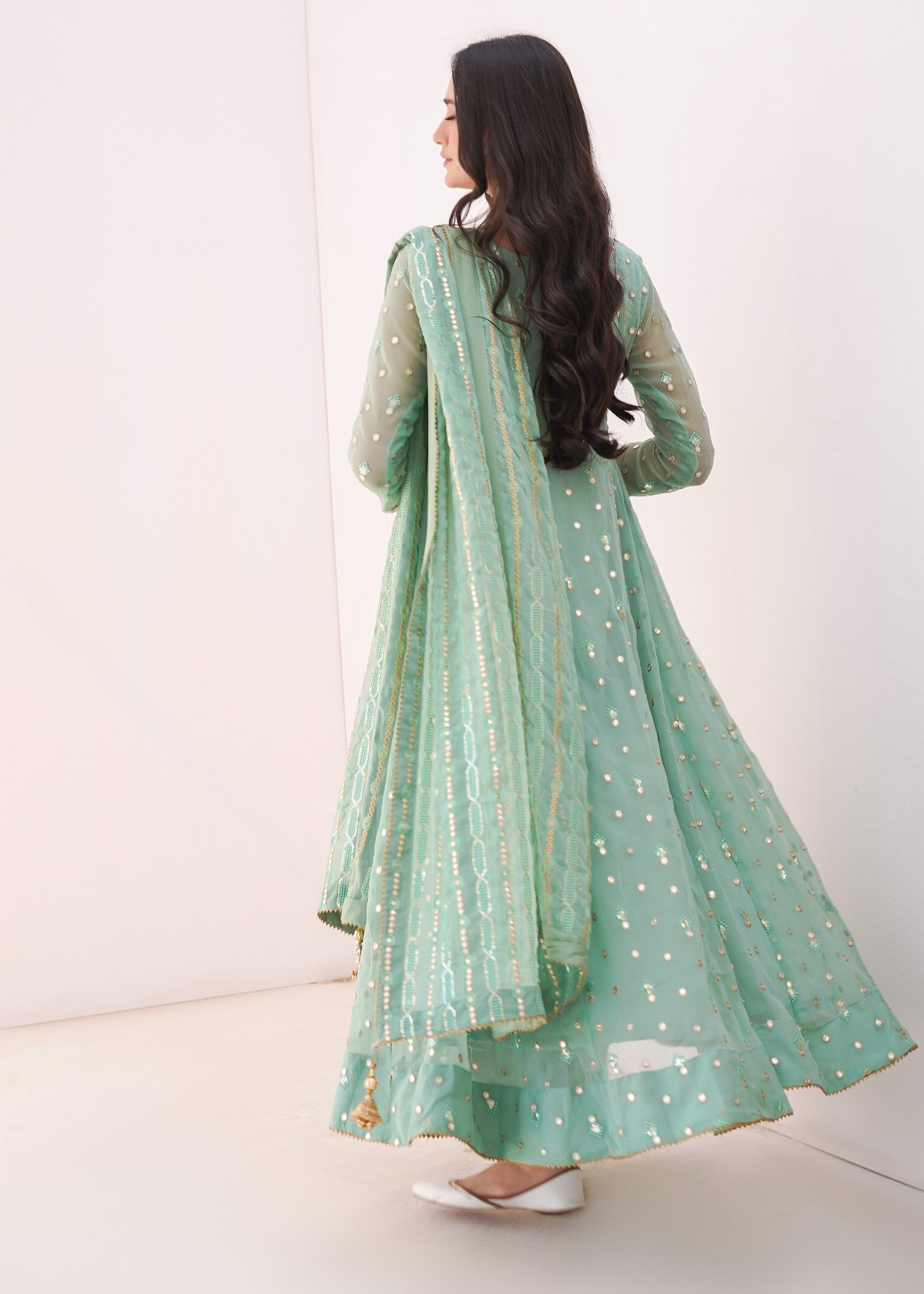 Ayesha Closet sundus pastel green Women 3pcs