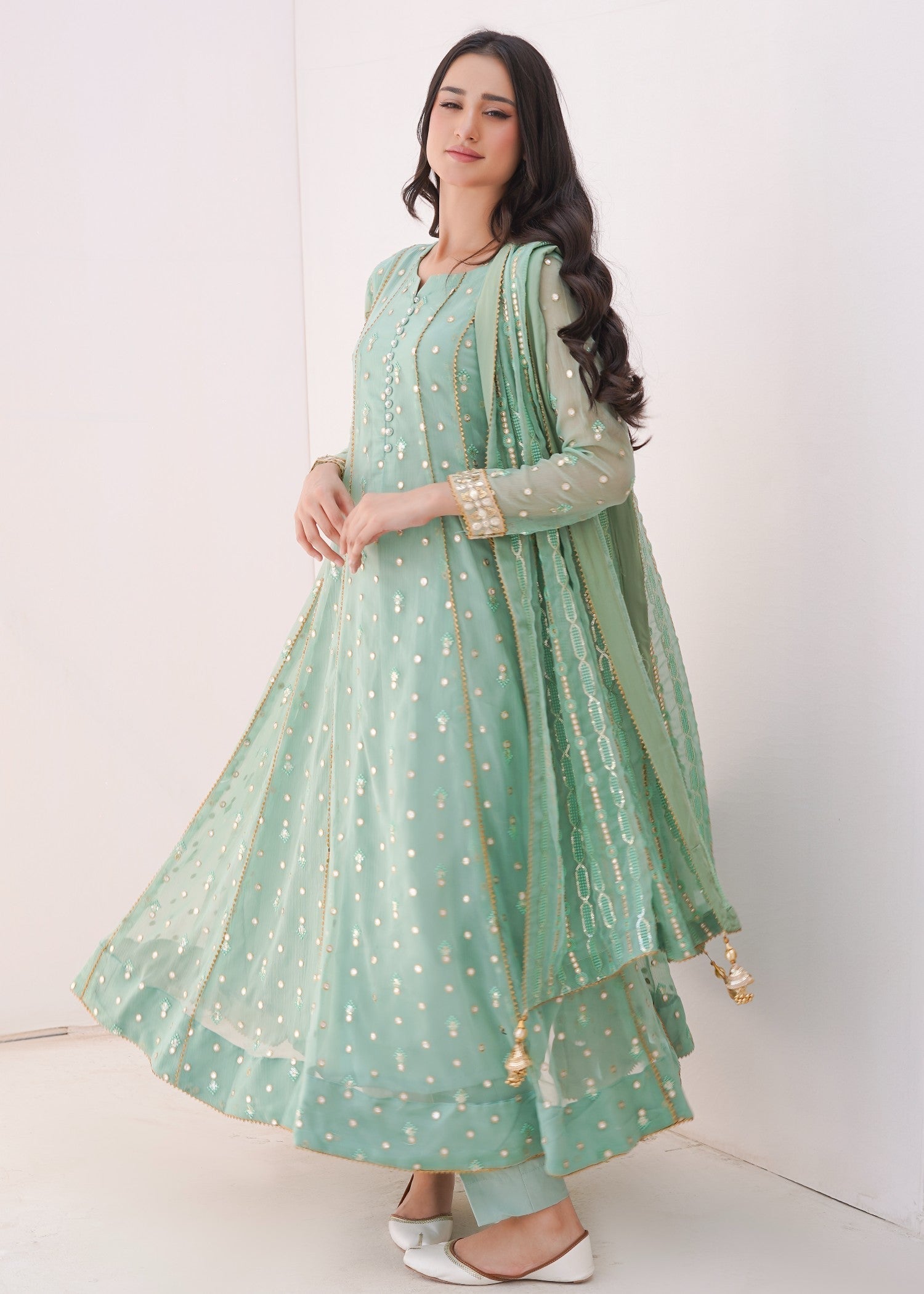 Ayesha Closet sundus pastel green Women 3pcs