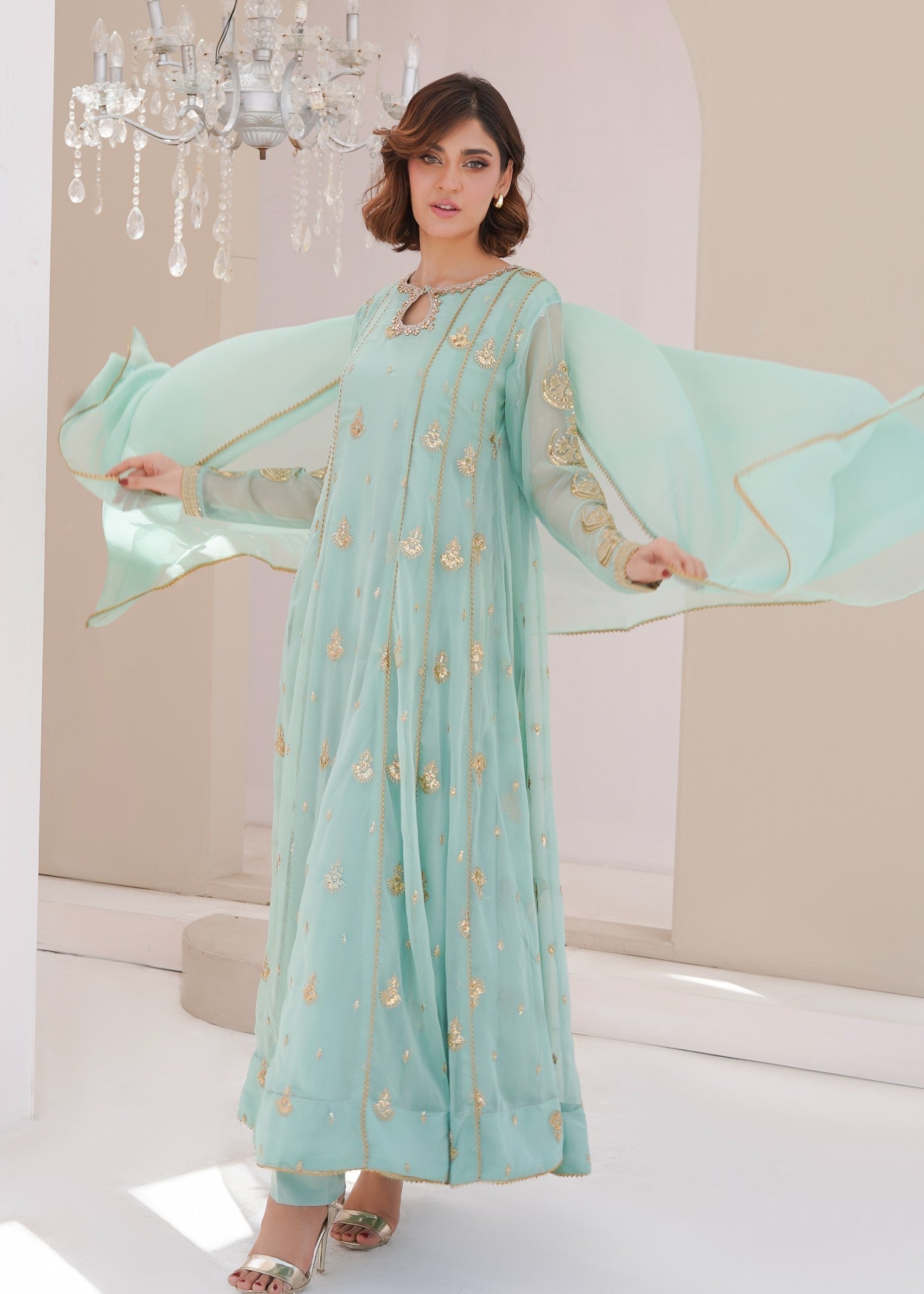 Ayesha Closet surtaal pastel green Women 3pcs