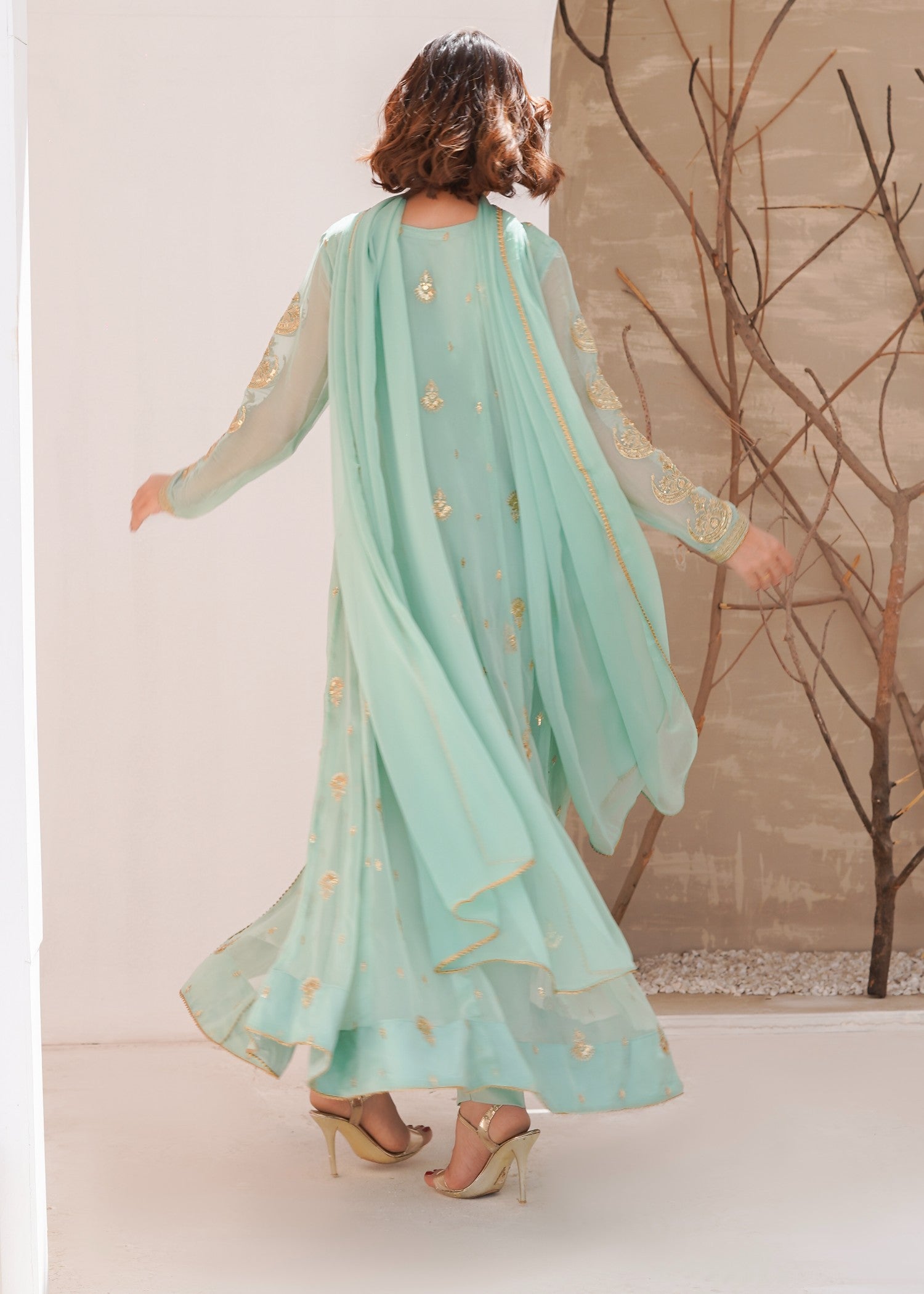 Ayesha Closet surtaal pastel green Women 3pcs