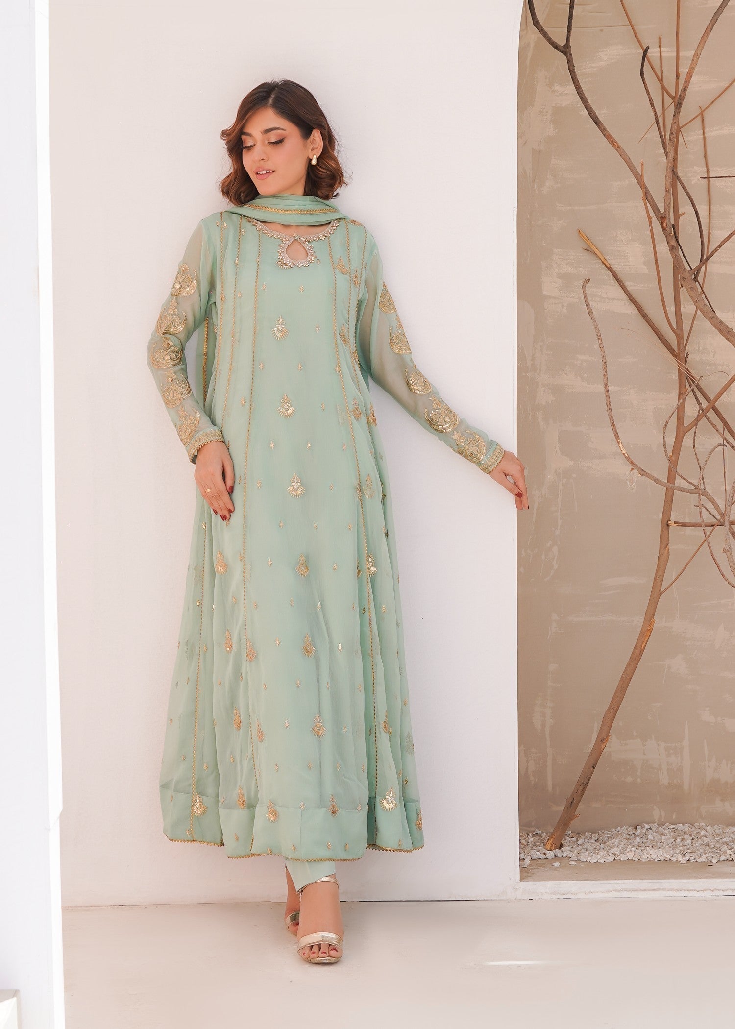 Ayesha Closet surtaal pastel green Women 3pcs