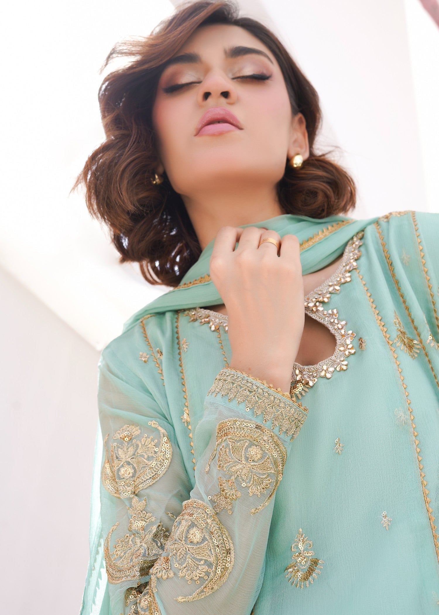 Ayesha Closet surtaal pastel green Women 3pcs