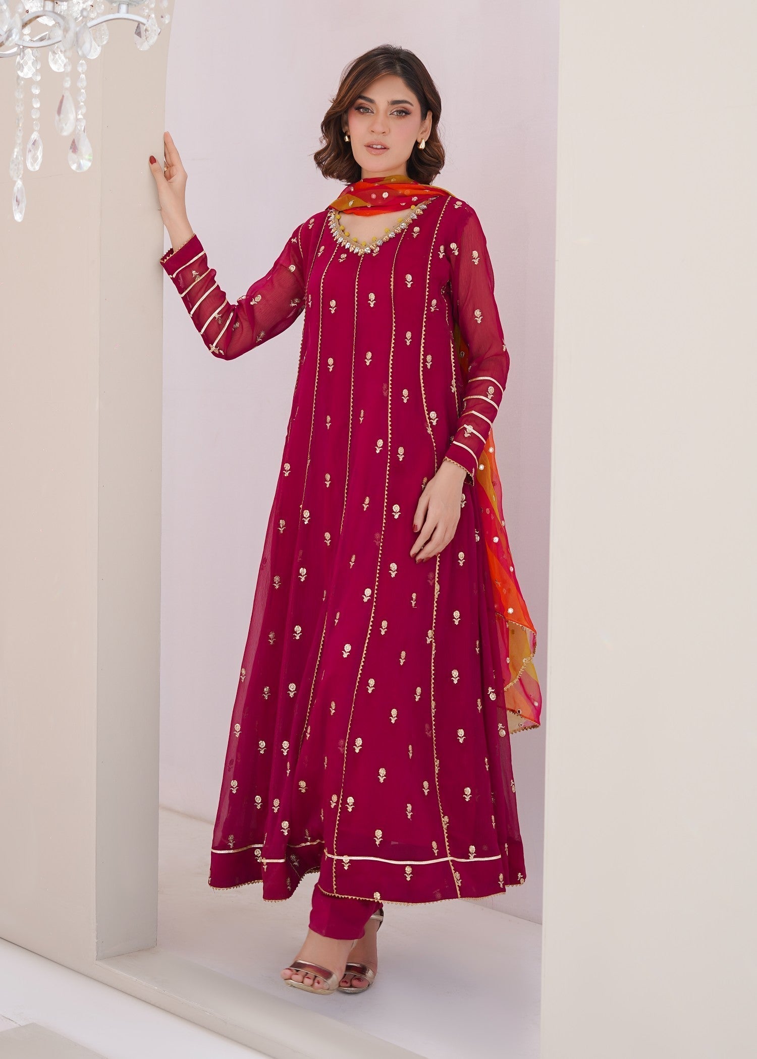 Ayesha Closet Fajr crimson red Women 3pcs