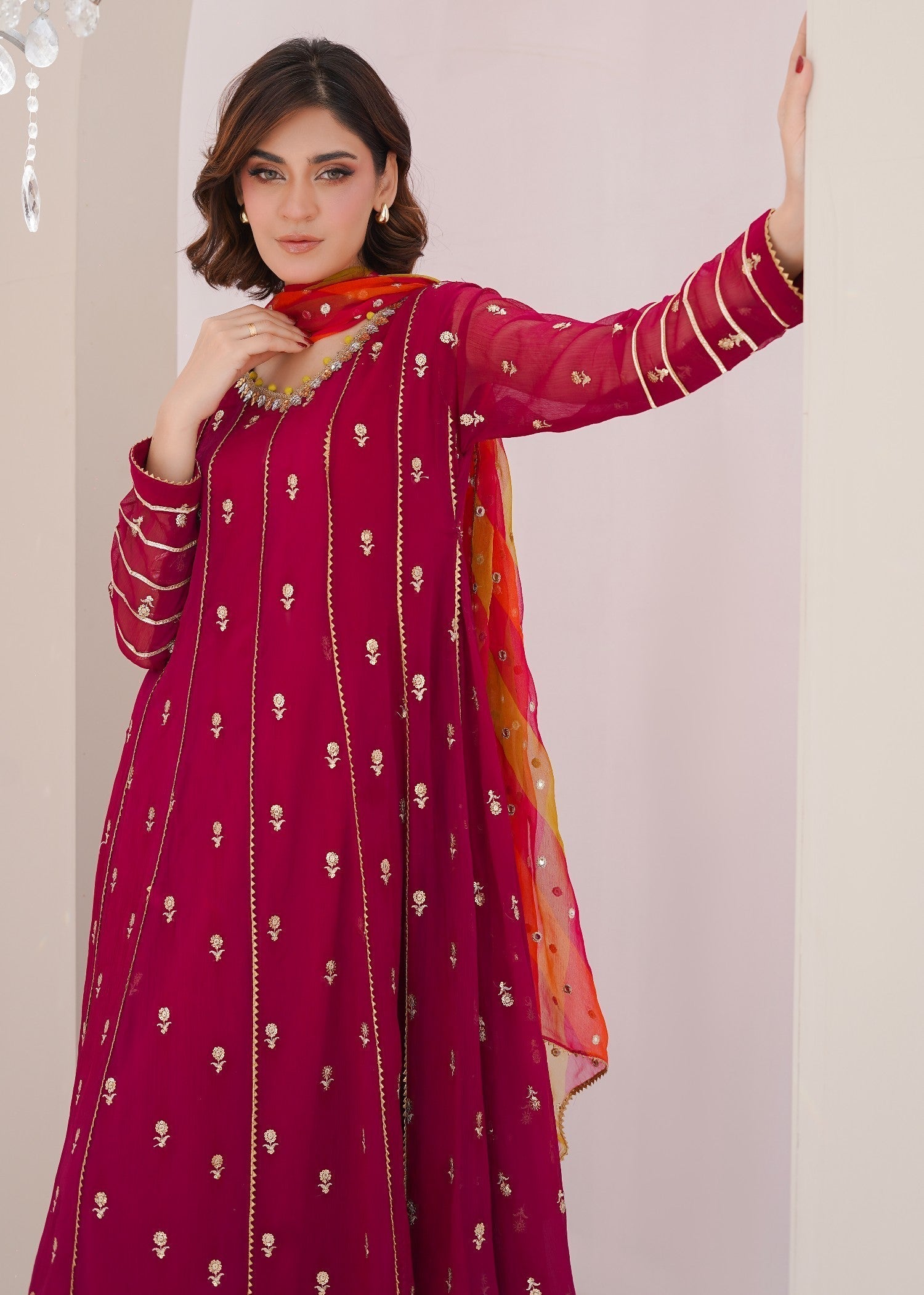 Ayesha Closet Fajr crimson red Women 3pcs