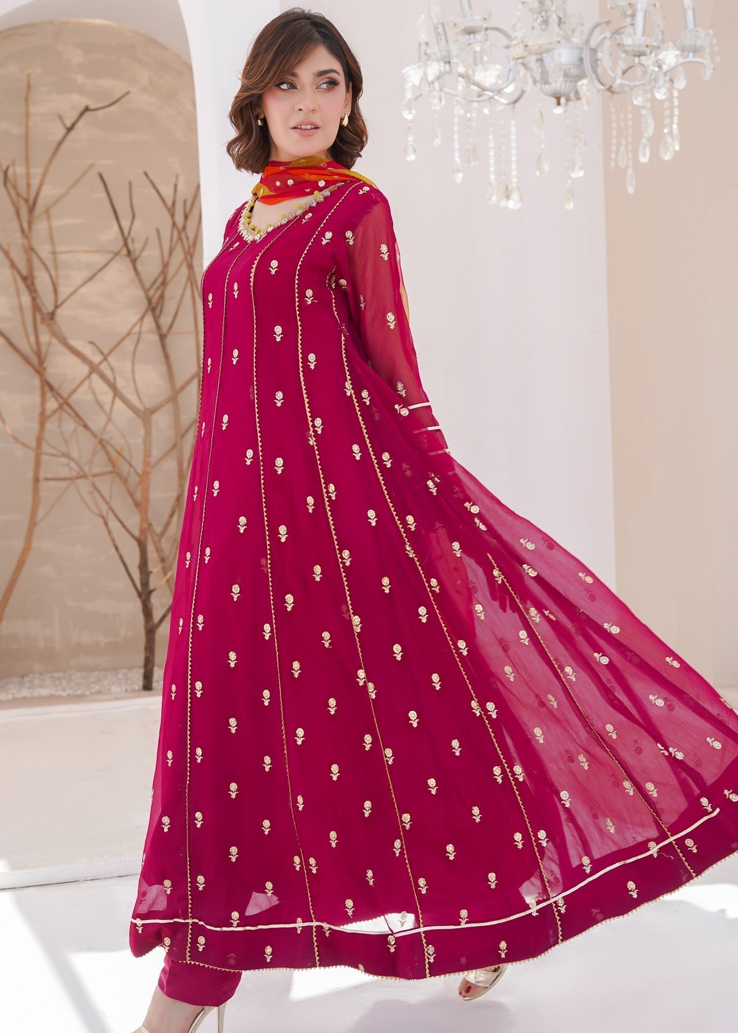 Ayesha Closet Fajr crimson red Women 3pcs