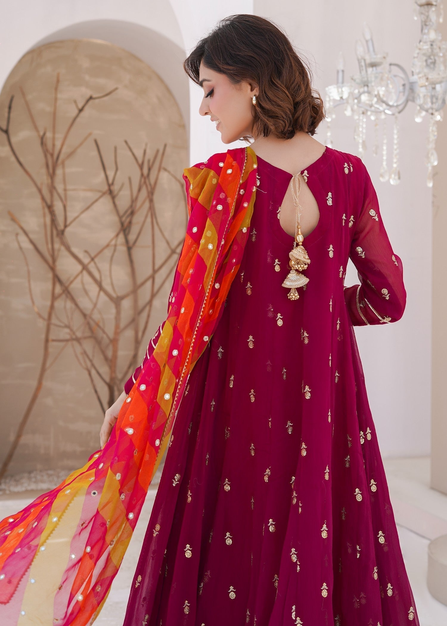 Ayesha Closet Fajr crimson red Women 3pcs