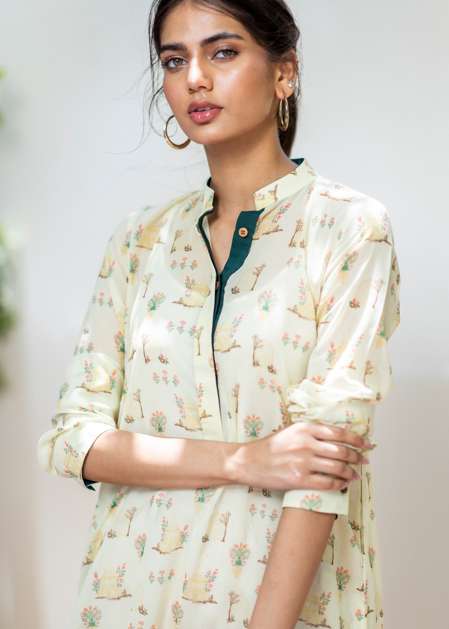 Daak & Co. Mughal Kurta Ivory (Shirt & Slip) Women 1pcs