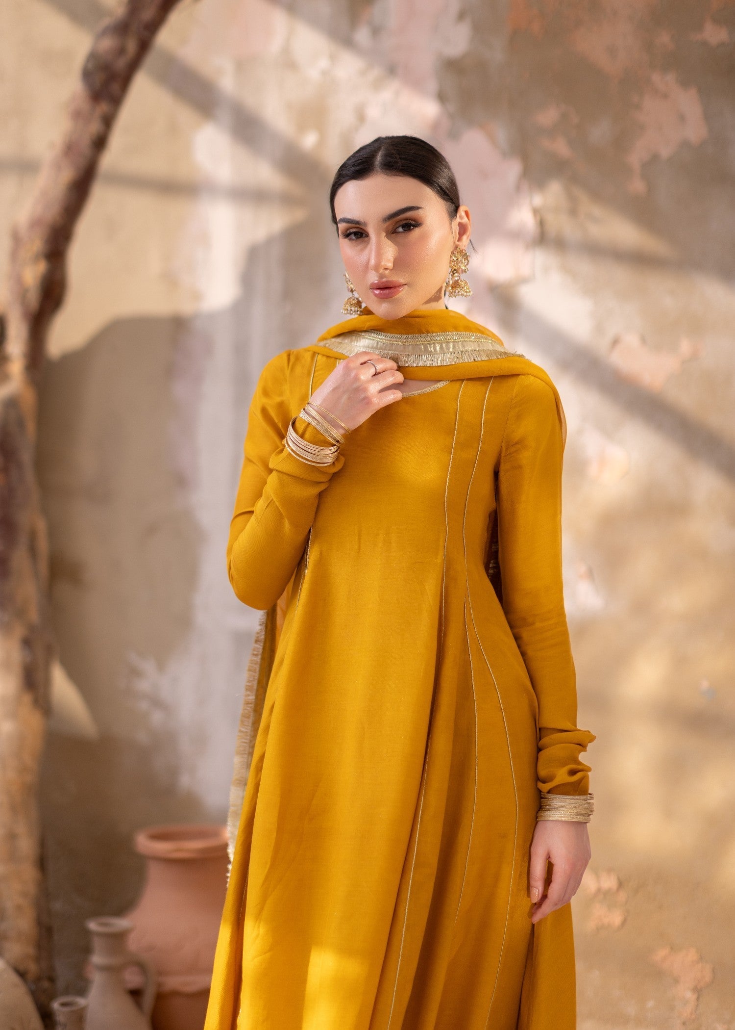 Daak & Co. Sona Marigold Yellow () Women 4pcs