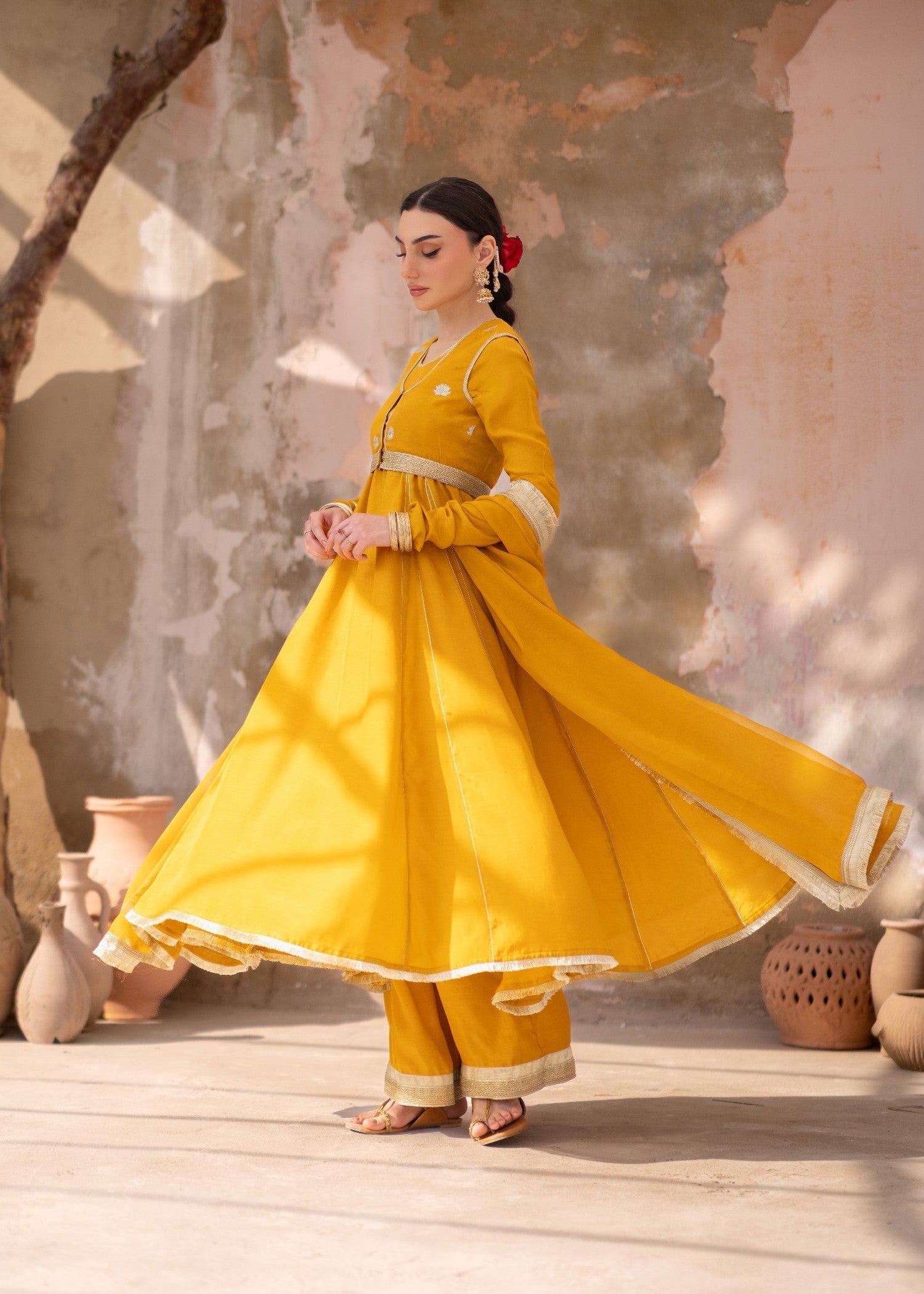 Daak & Co. Sona Marigold Yellow () Women 4pcs