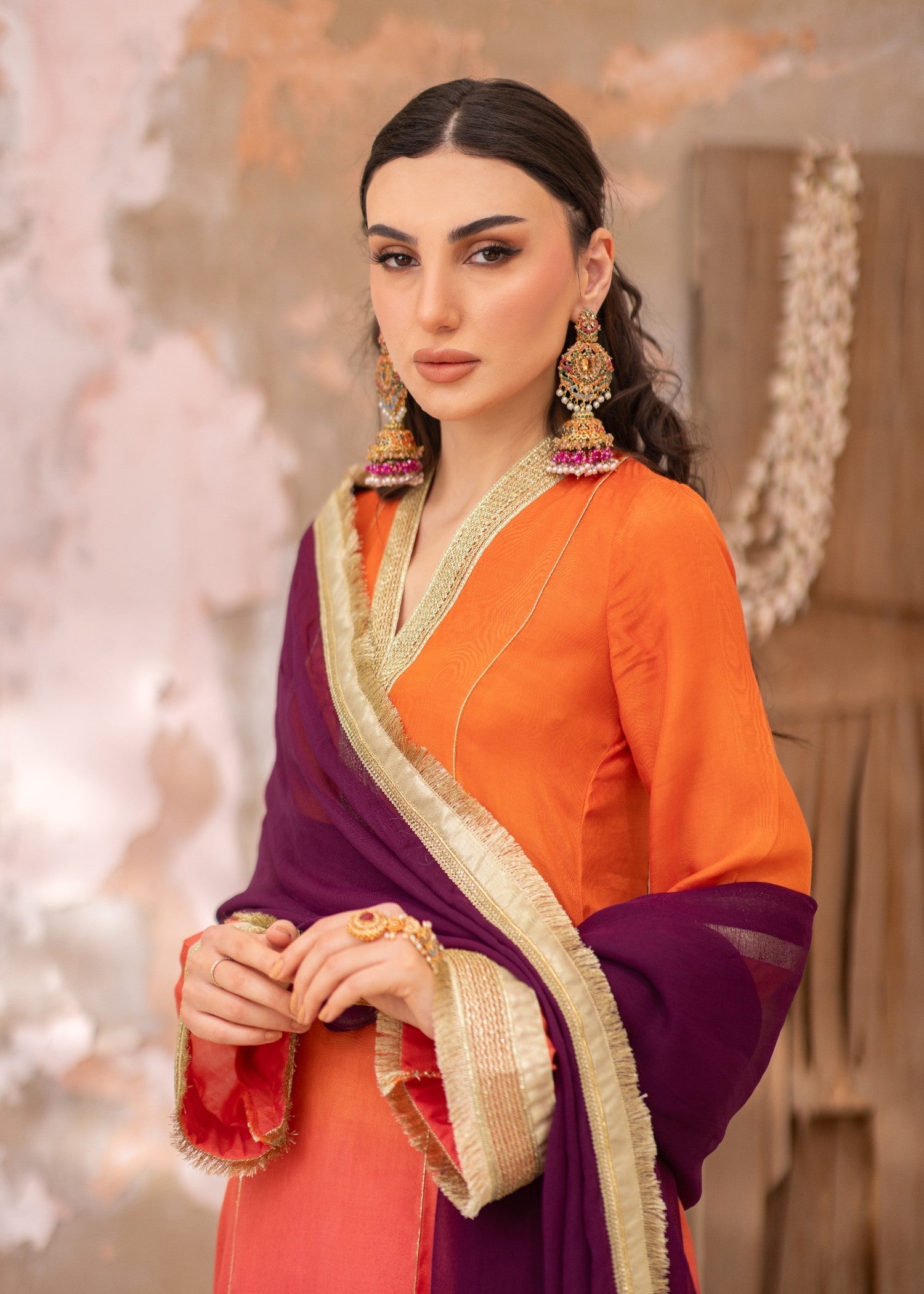 Daak & Co. Manizeh Pink Orange Ombré () Women 3pcs