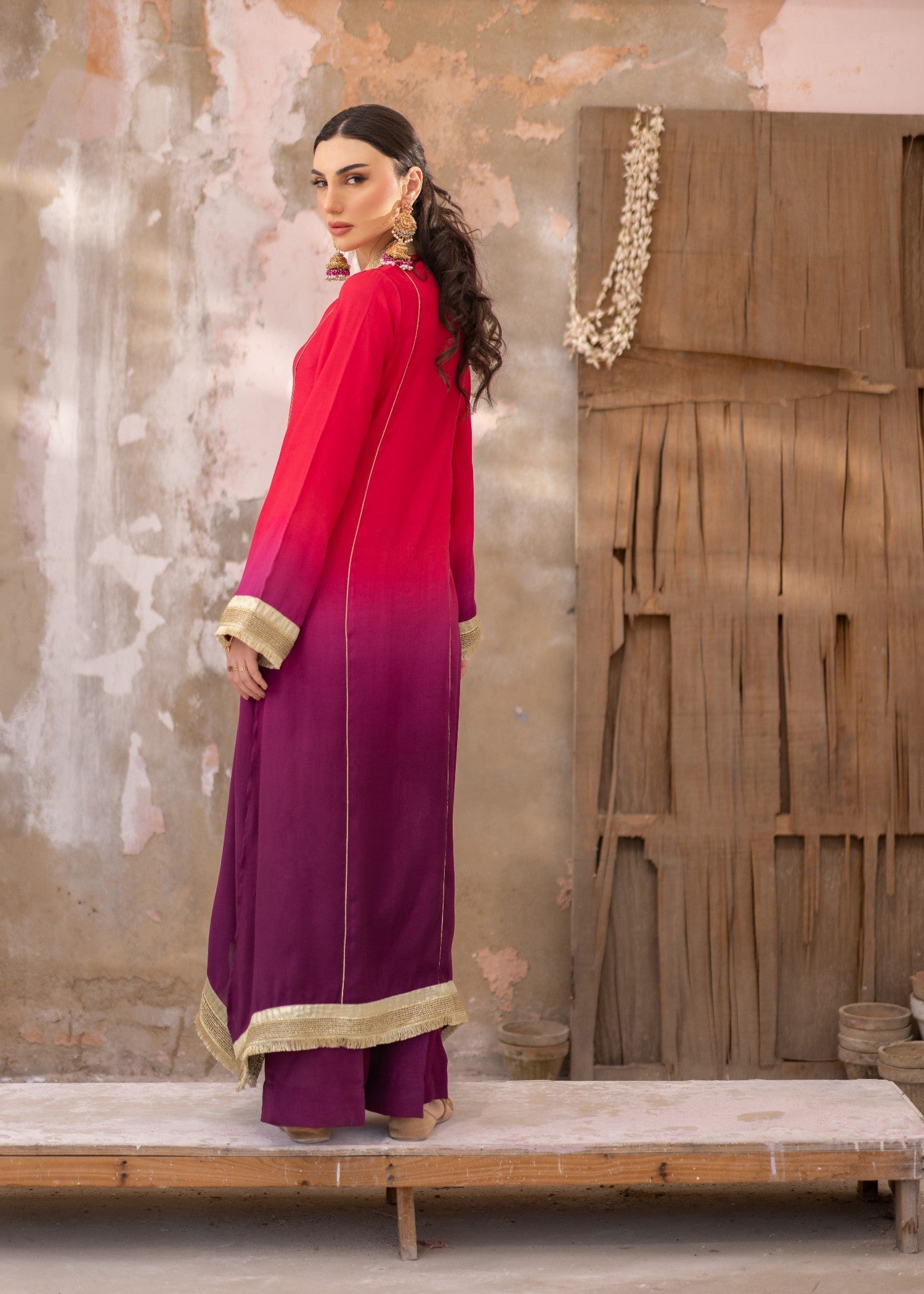 Daak & Co. Manizeh Pink Purple Ombré () Women 3pcs