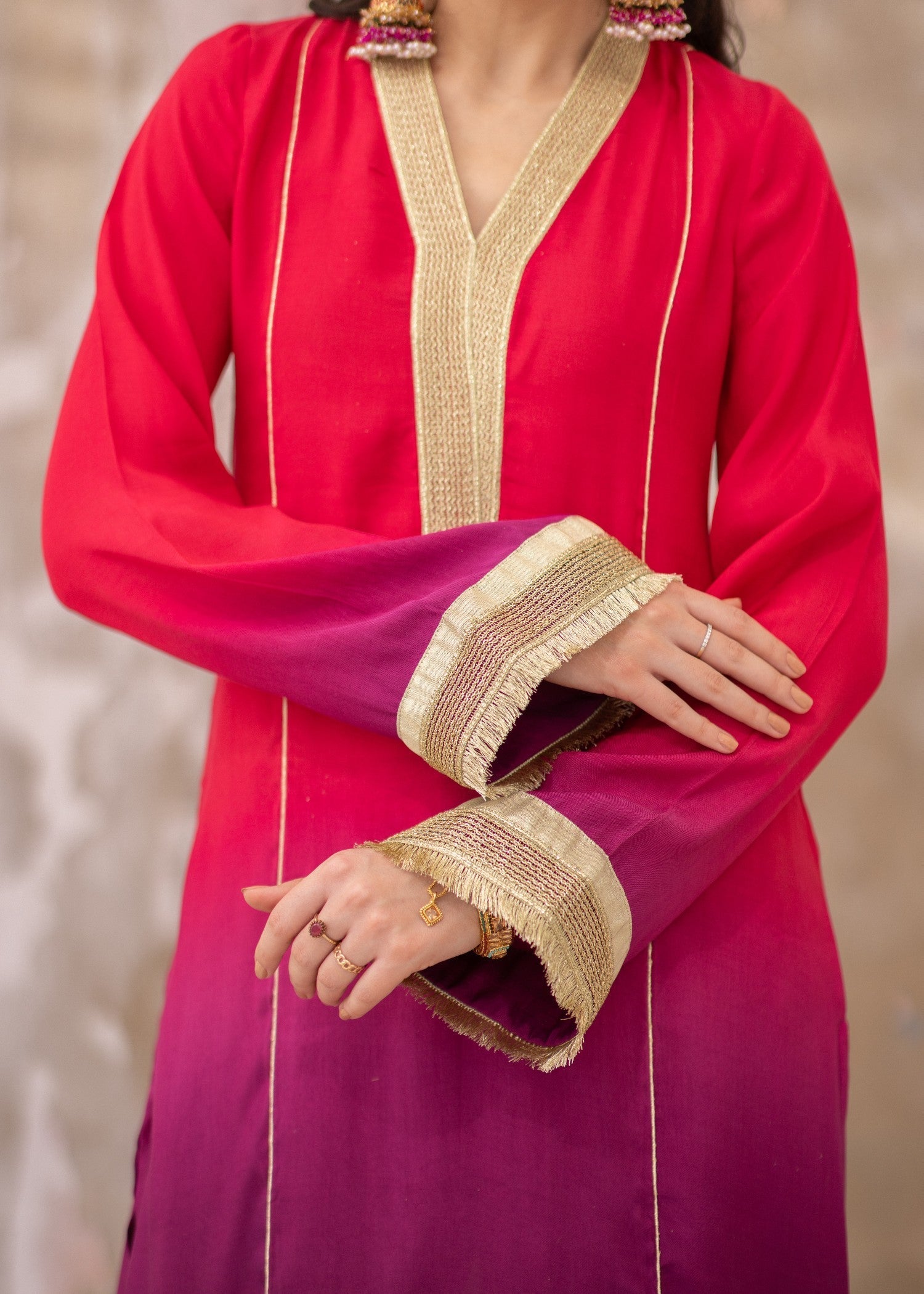 Daak & Co. Manizeh Pink Purple Ombré () Women 3pcs