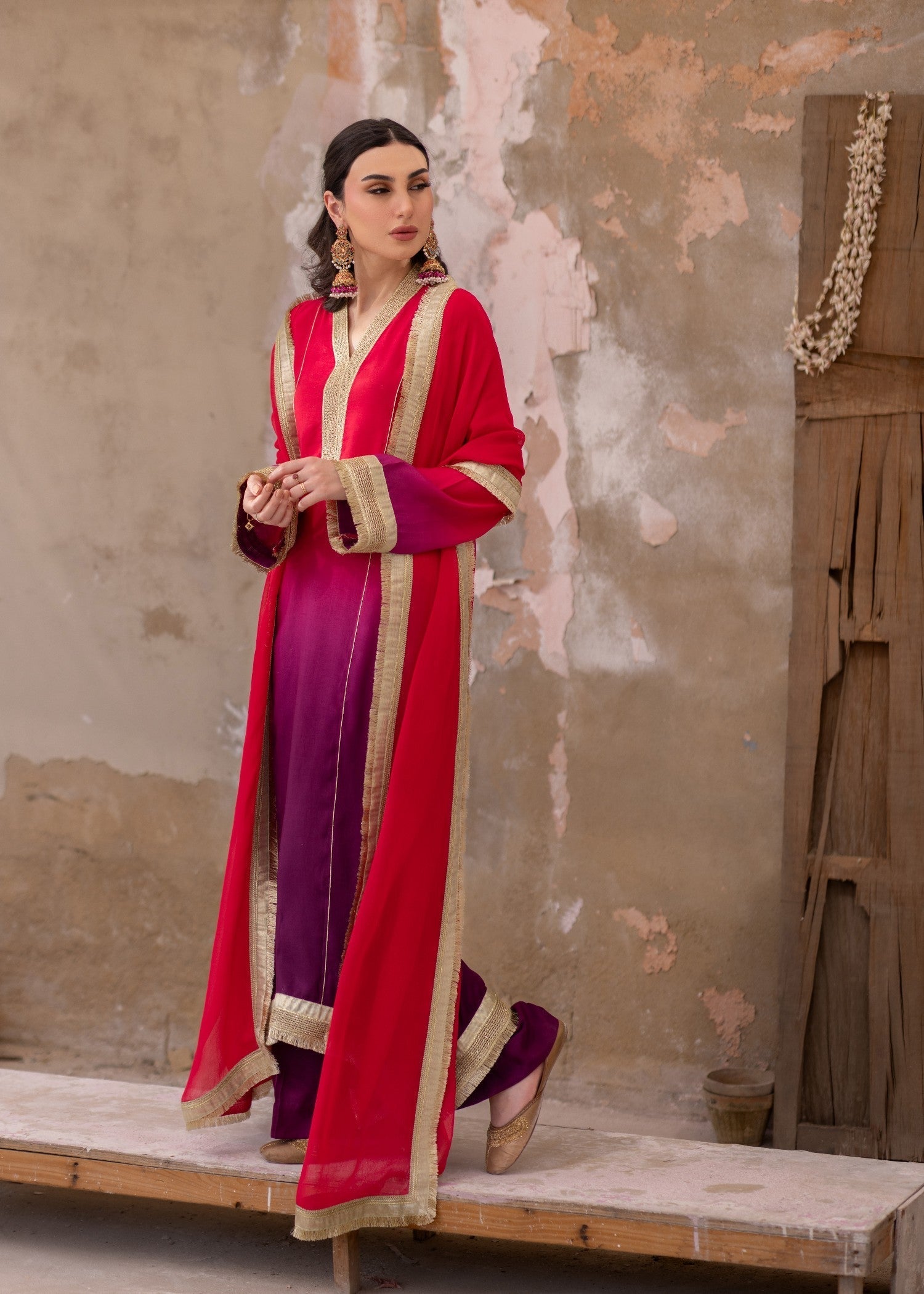 Daak & Co. Manizeh Pink Purple Ombré () Women 3pcs