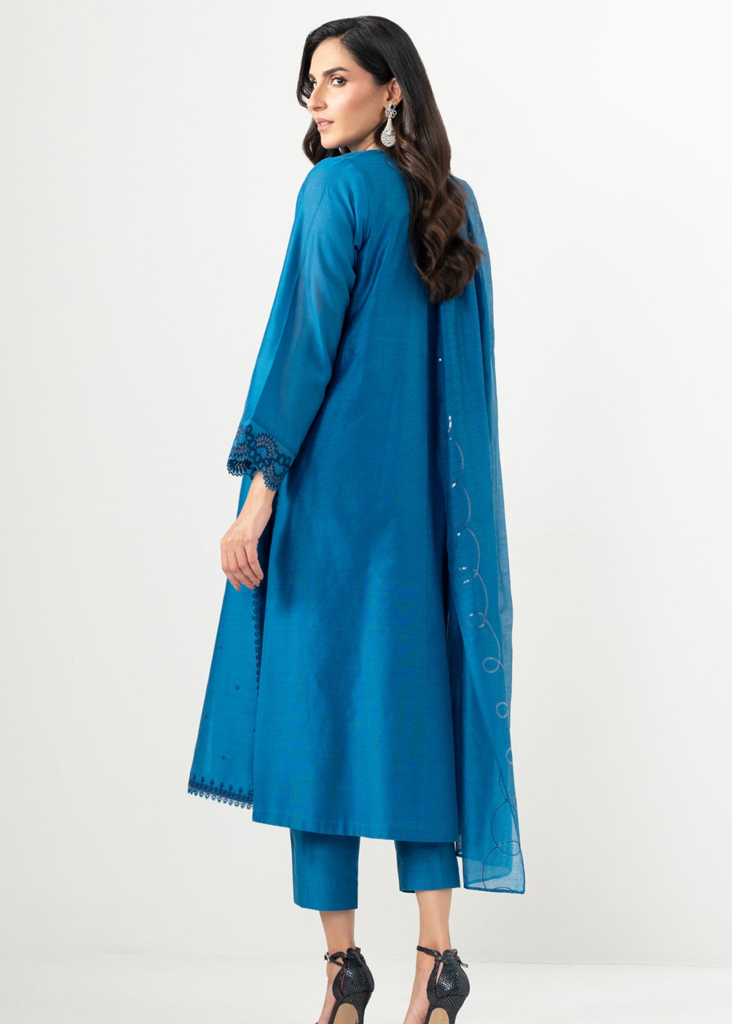 Zeen Stitched Embroidered Cotton Net Suit WZM34538 Women 3pcs