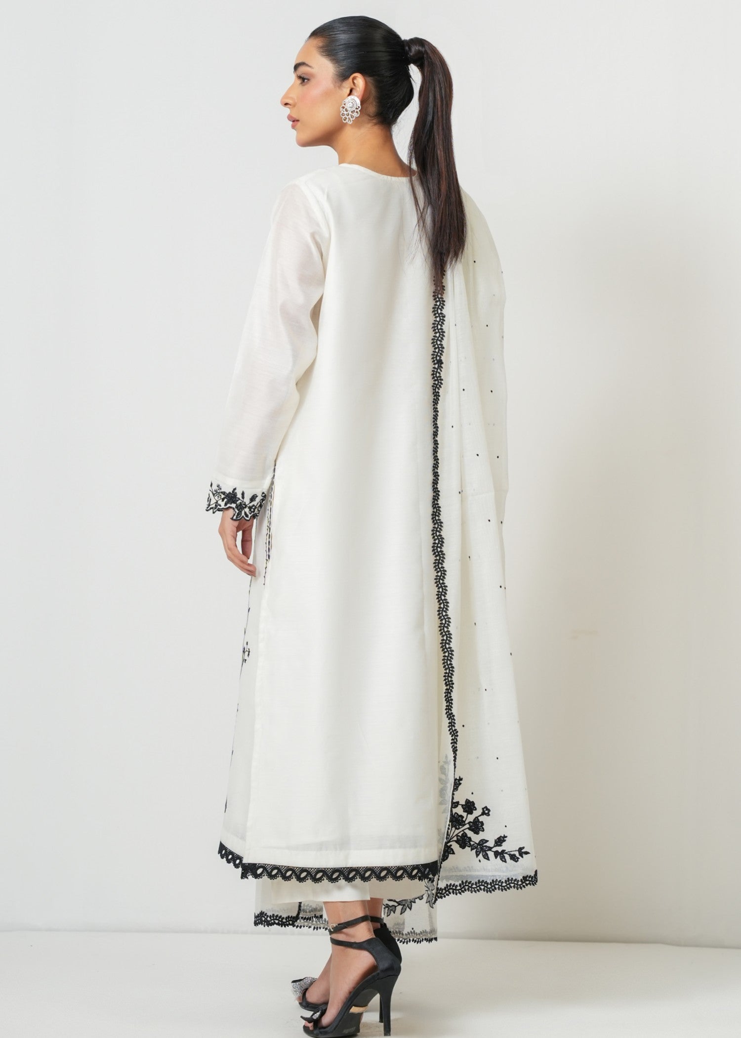 Zeen Stitched Embroidered Cotton Net Suit WZM35148 Women 3pcs