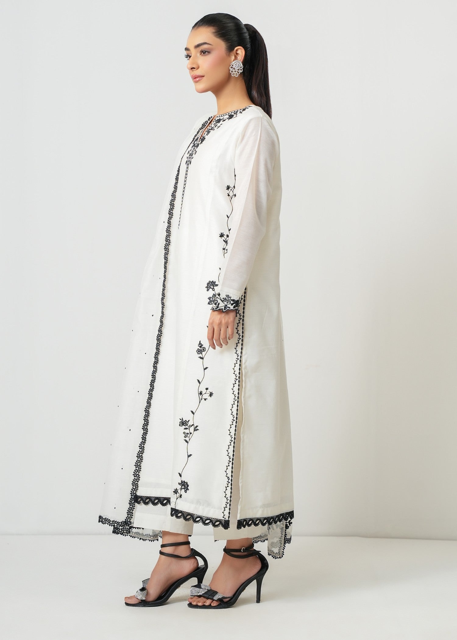 Zeen Stitched Embroidered Cotton Net Suit WZM35148 Women 3pcs